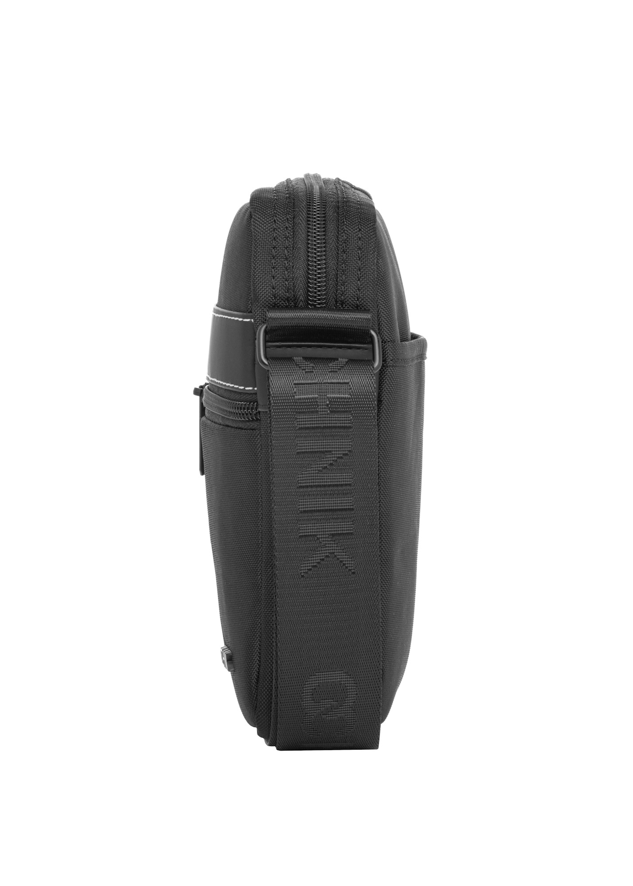 Men's city bag in black TORMN-0423-99(Z26), side view of the product on a light background.
