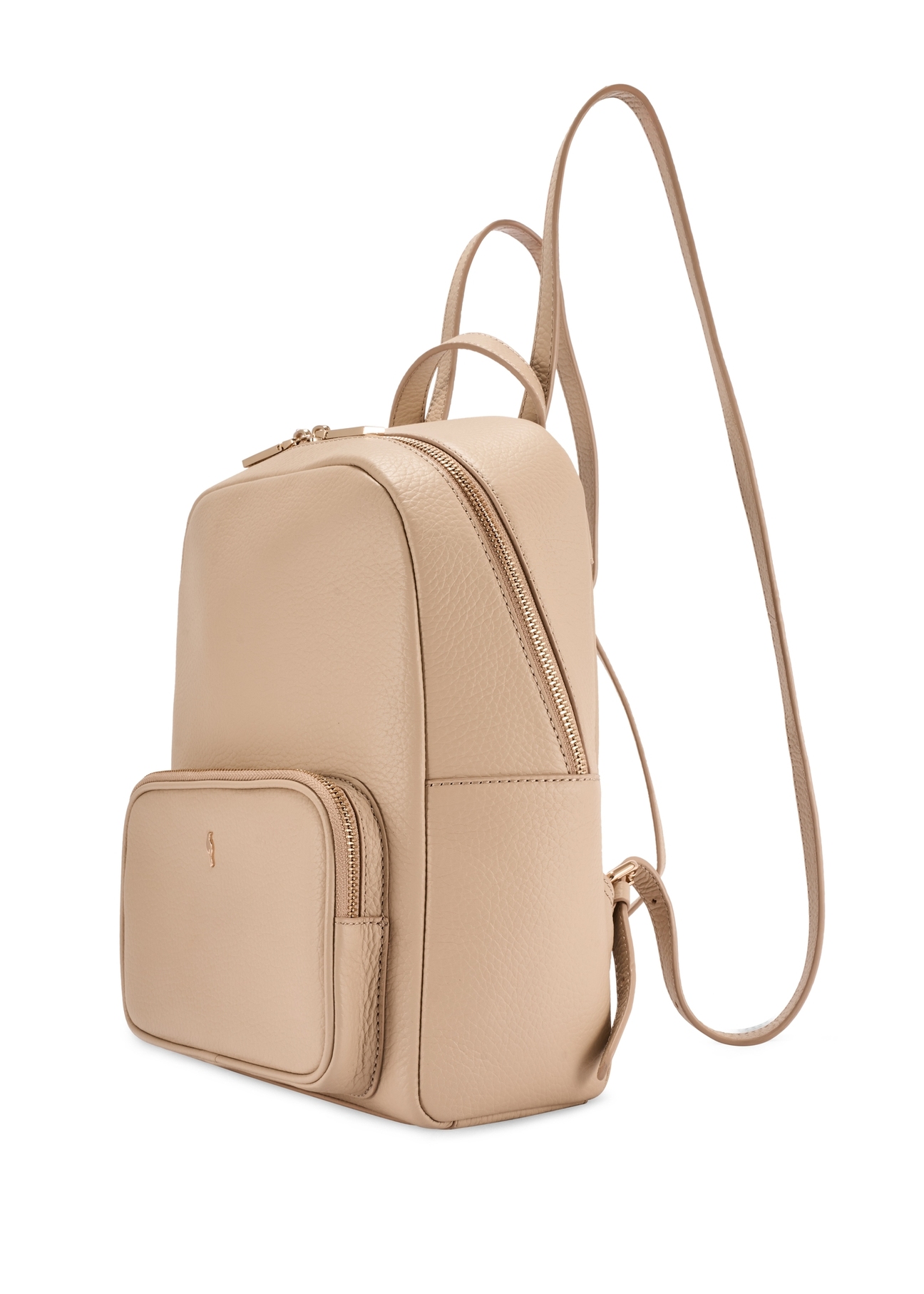 Beige leather women's backpack TORES-1072E-1B(W26)