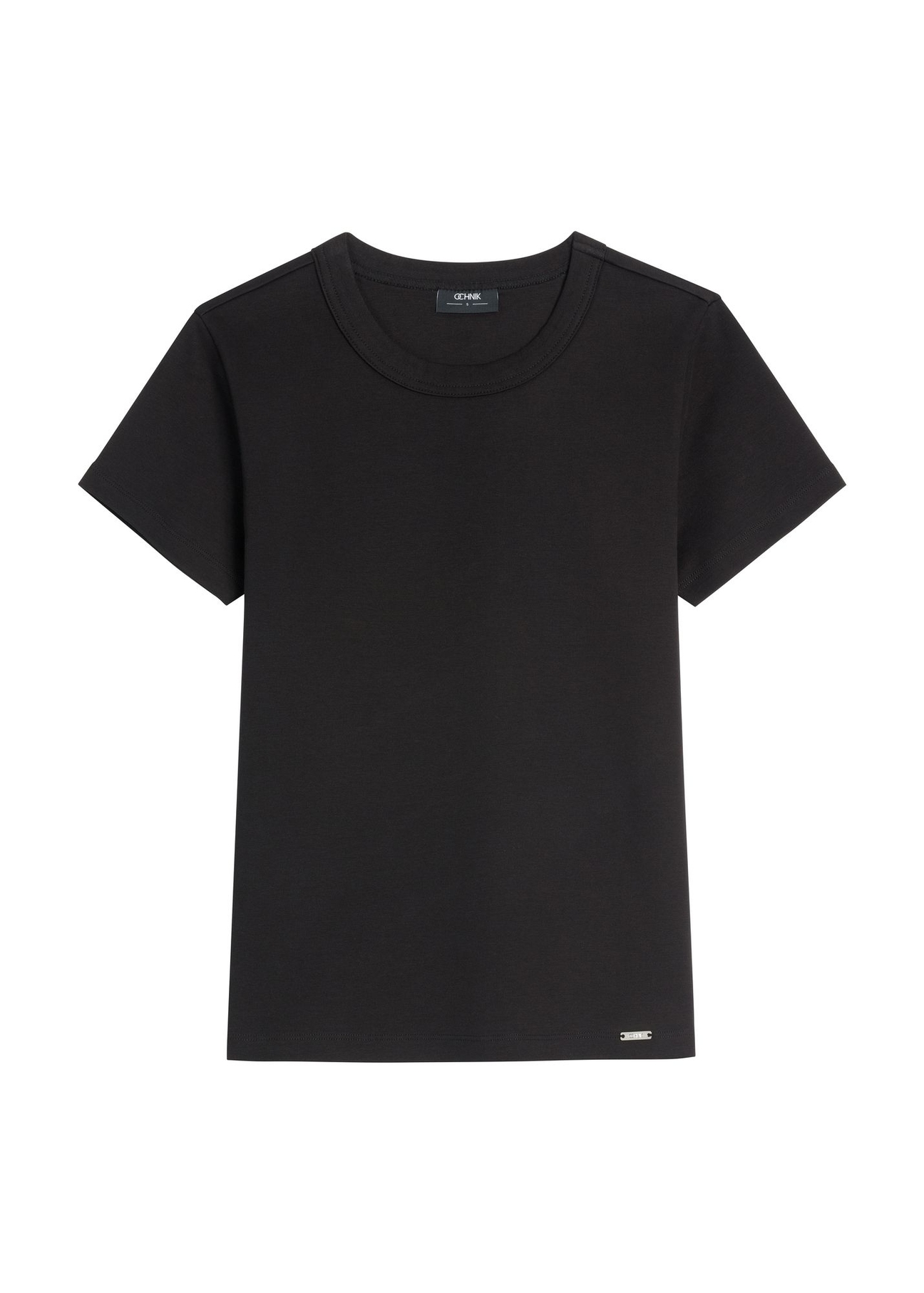 Black cotton women's t-shirt TSHDT-0144-99(Z26), front product view on white background.
