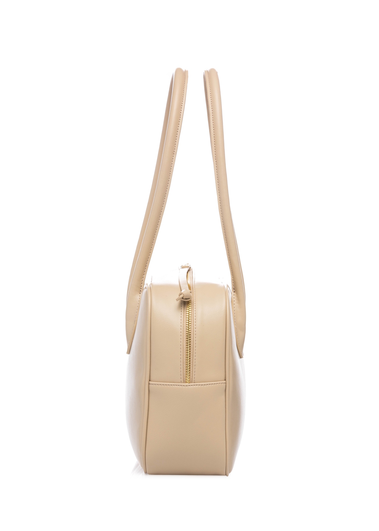 Beige women's shoulder bag TOREC-1232-1A(W26), side product view on white background.
