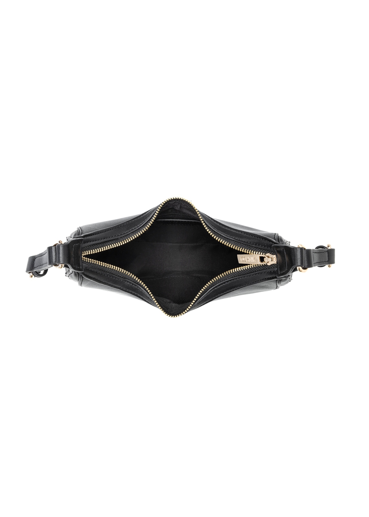 Black small hobo bag TOREC-1136-99(W26), product view inside on white background.