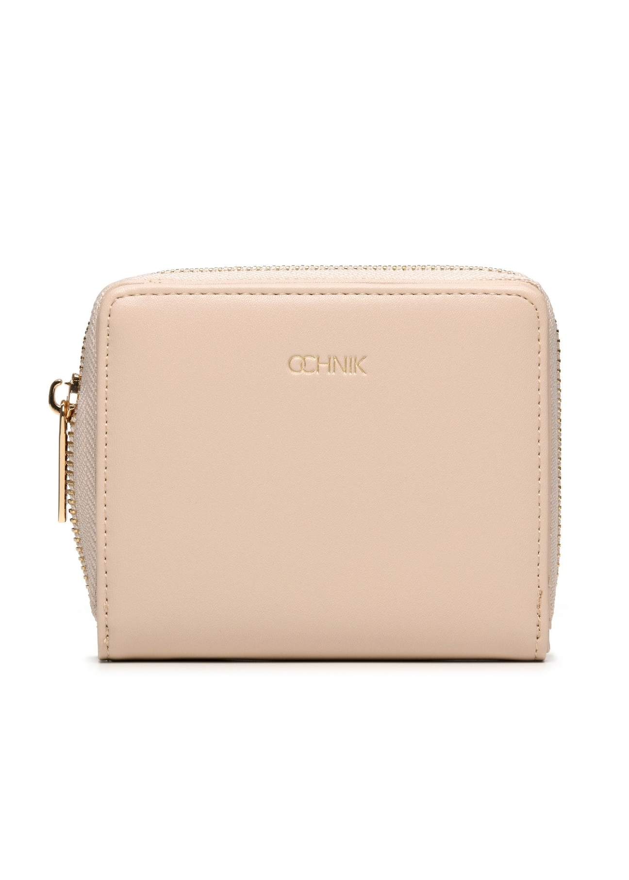 Beige small women's wallet POREC-0399A-1B(Z26) product view from the front on a white background.