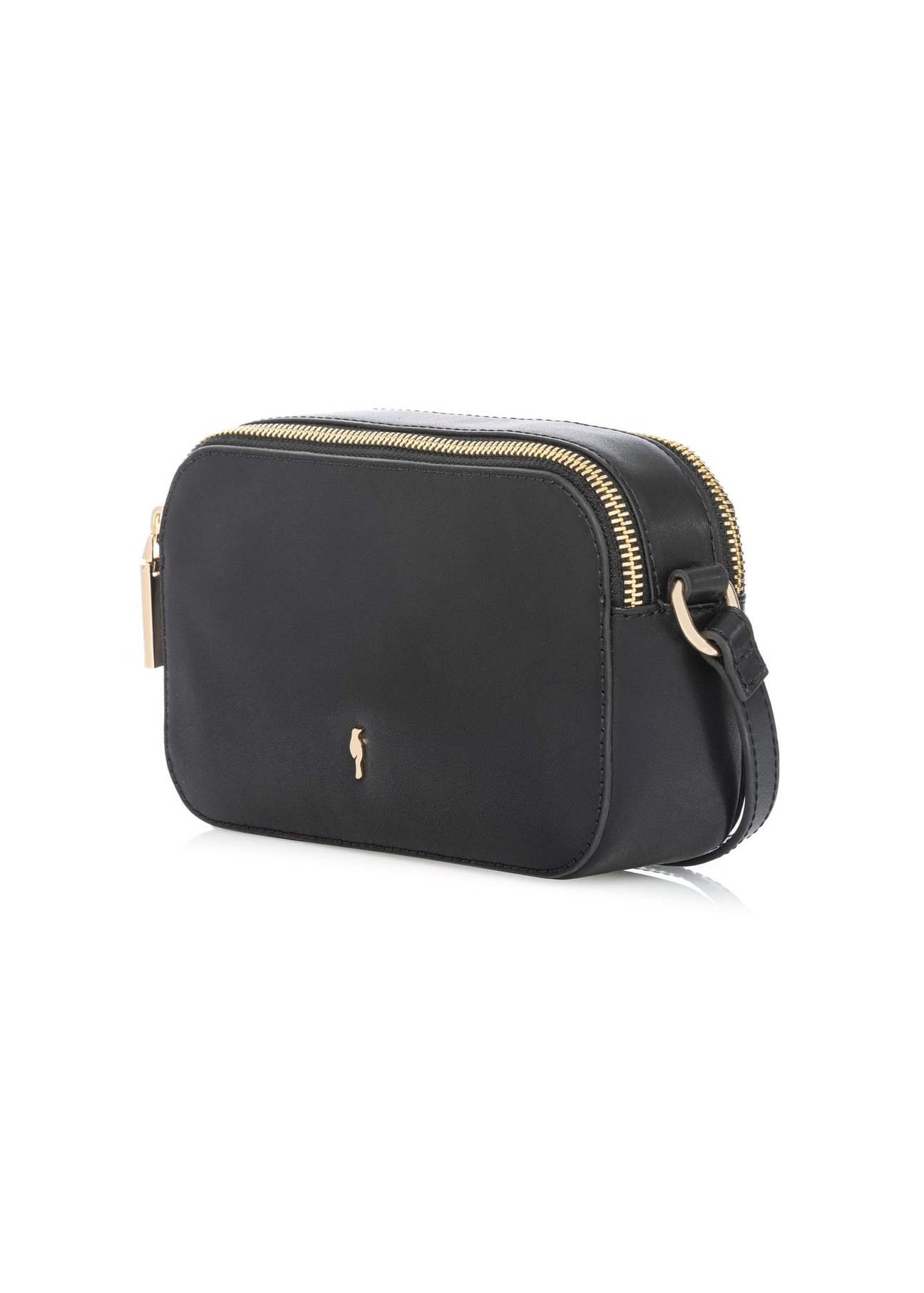 Black small leather women's handbag TORES-1262-99(W26) - diagonal product view, on a white background.