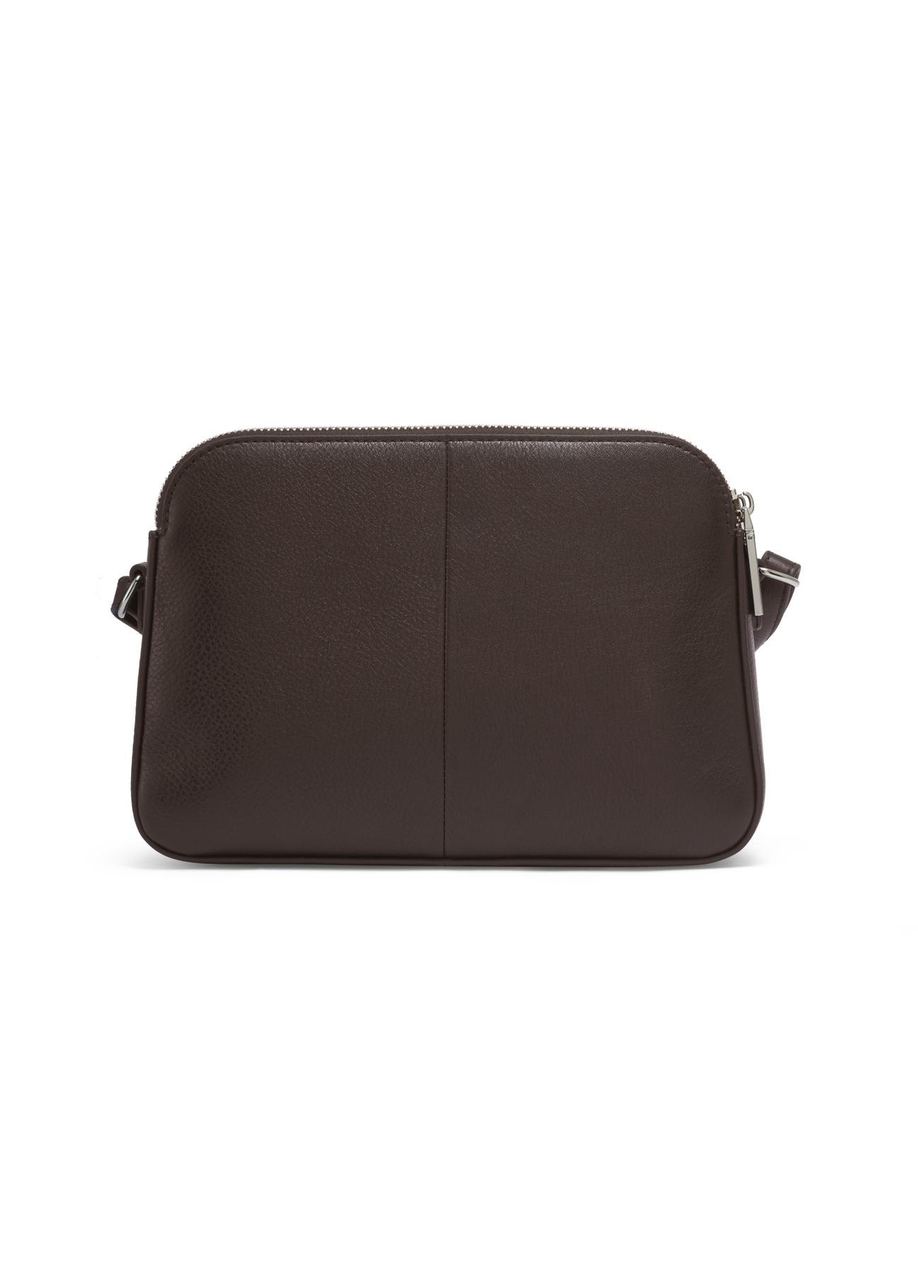 Small brown leather women's handbag TORES-1353-1H(Z26), product view from the back on a white background.