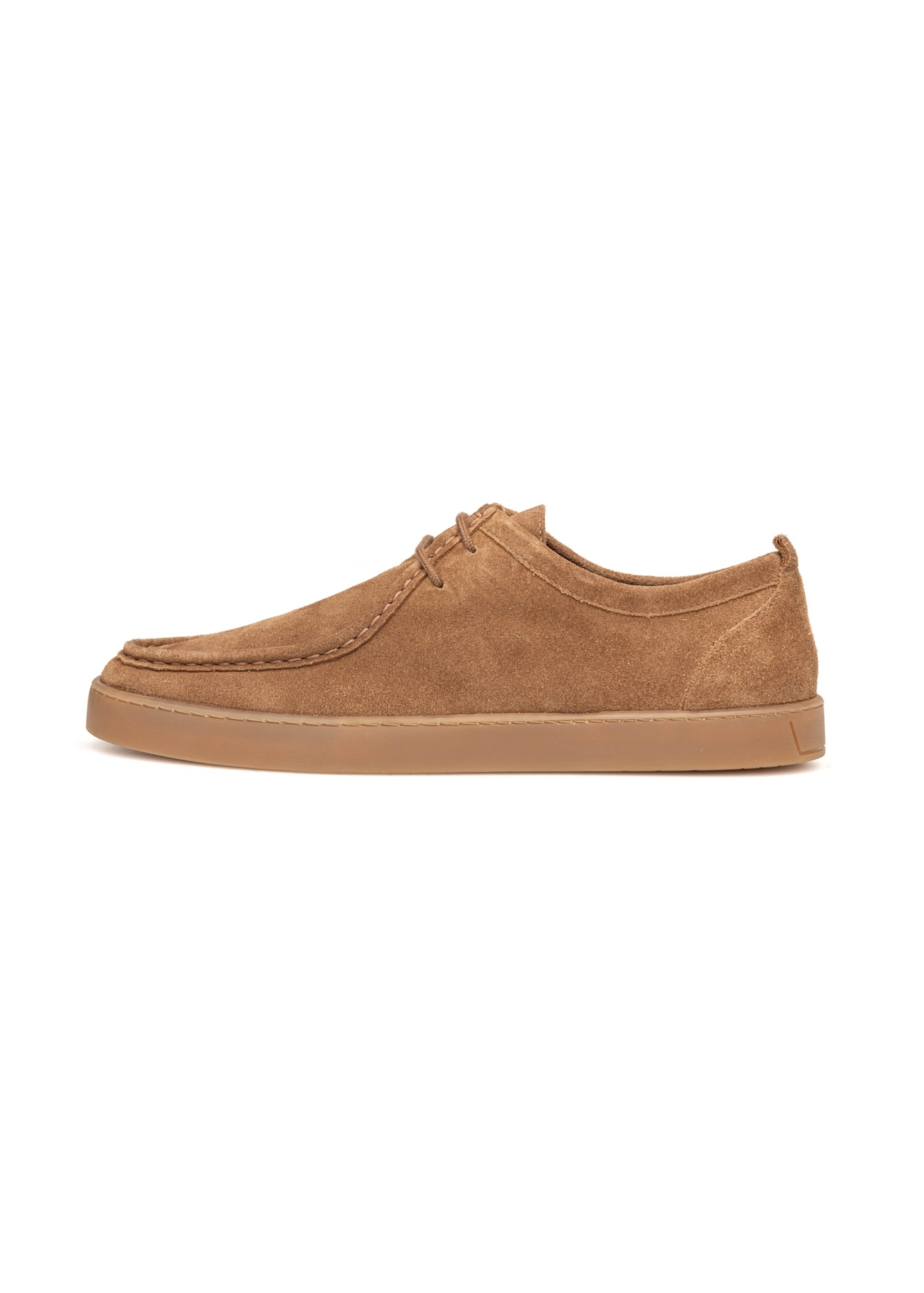 Camel suede men's shoes BUTYM-0532-1D(W26), side view of the product on a white background.