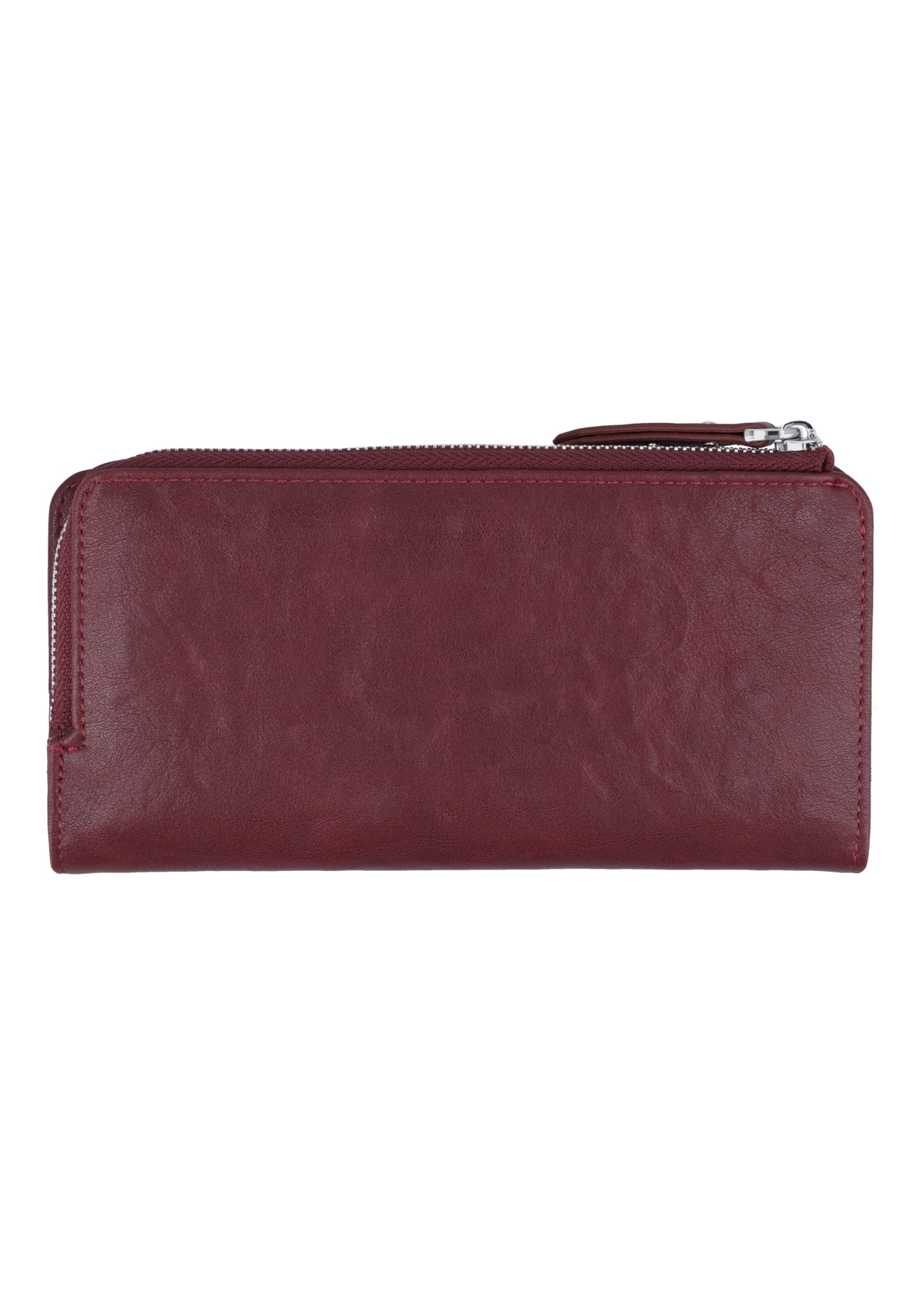 Burgundy large women's wallet POREC-0446-4D(Z26) - product view from the back, on a white background.