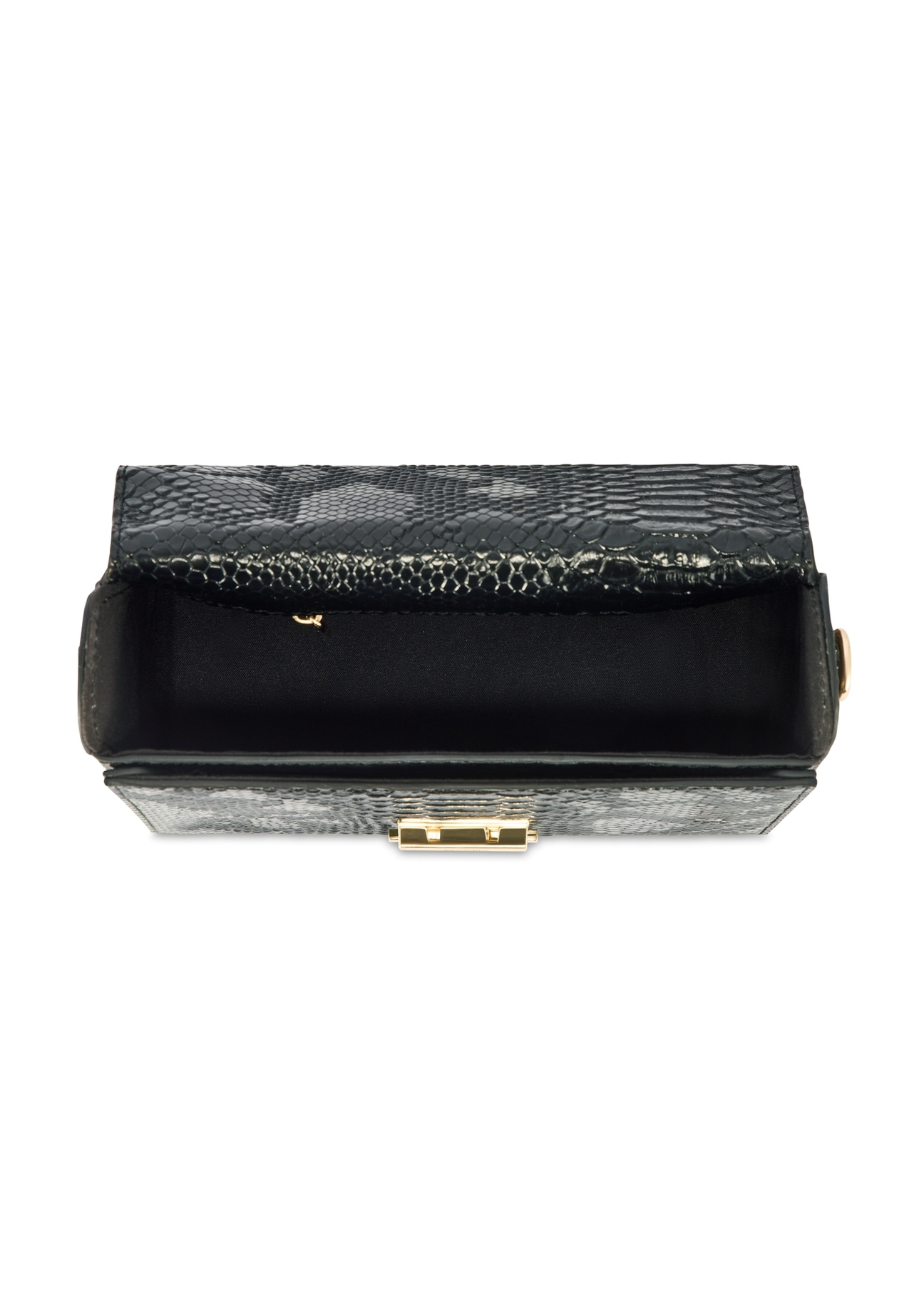 Black women's trunk handbag TOREC-1080-98(Z25), product view from above on a white background.