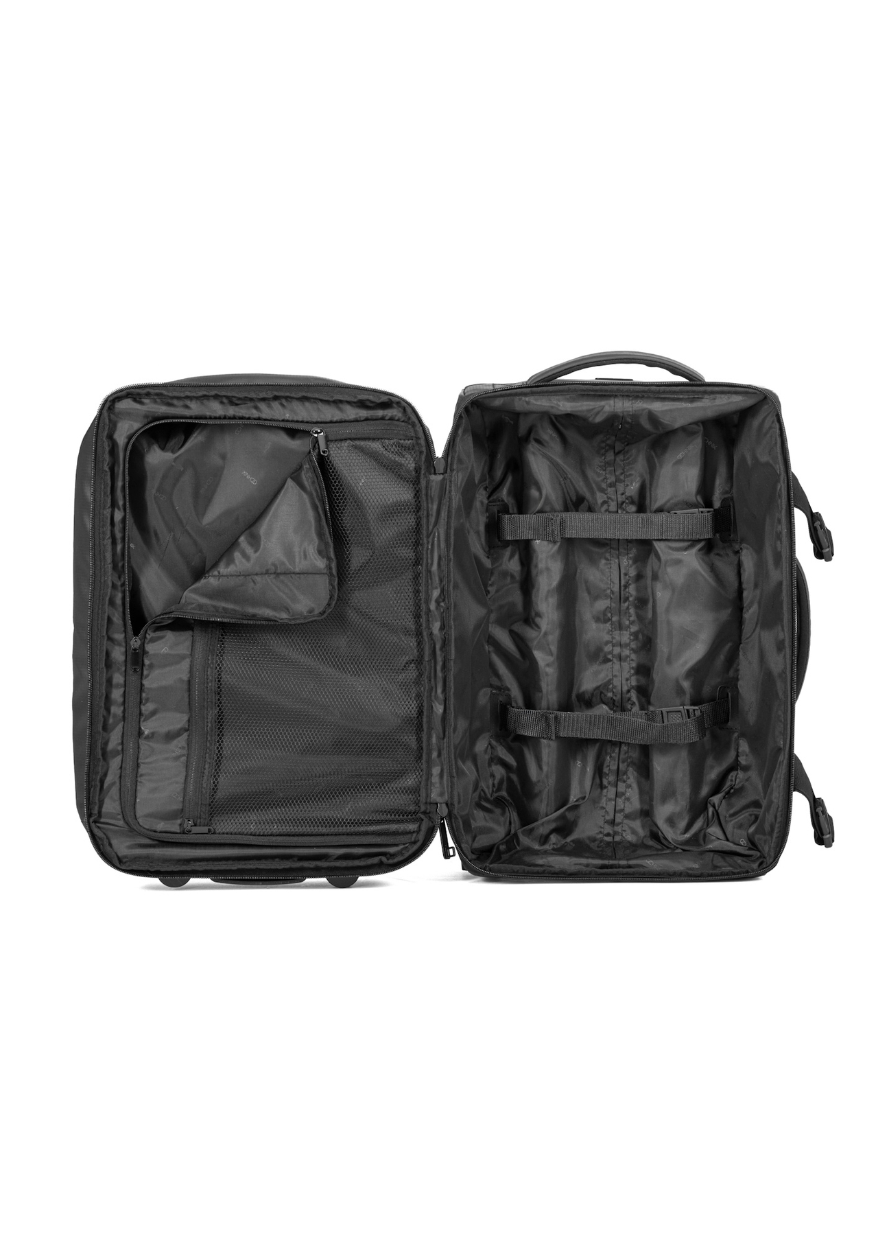 Small suitcase on wheels WALNY-0047-99-19(W26) - product view from above, on a white background.