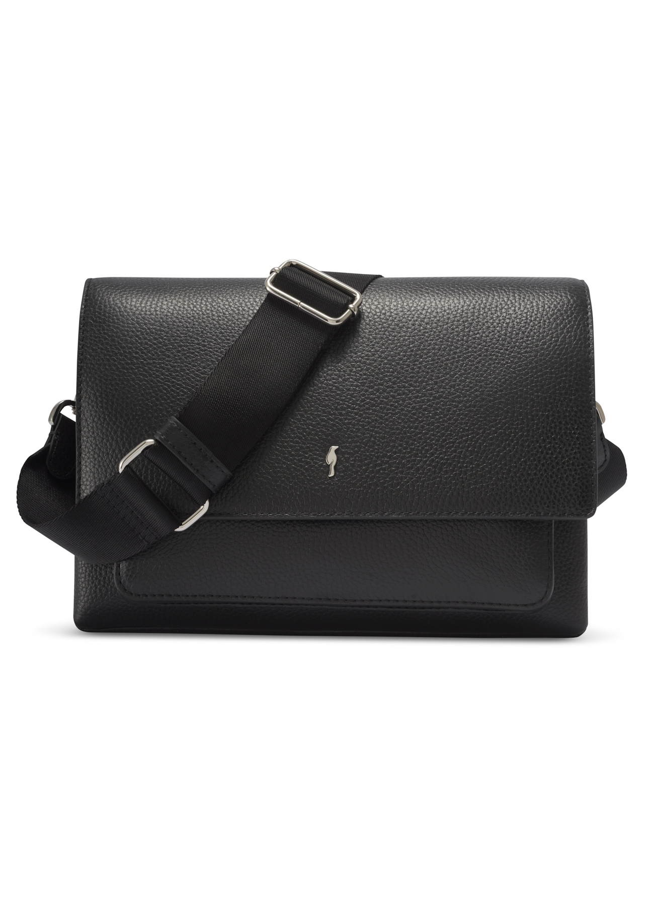 Leather black women's shoulder bag TORES-1347-9I(Z26), front product view on white background.