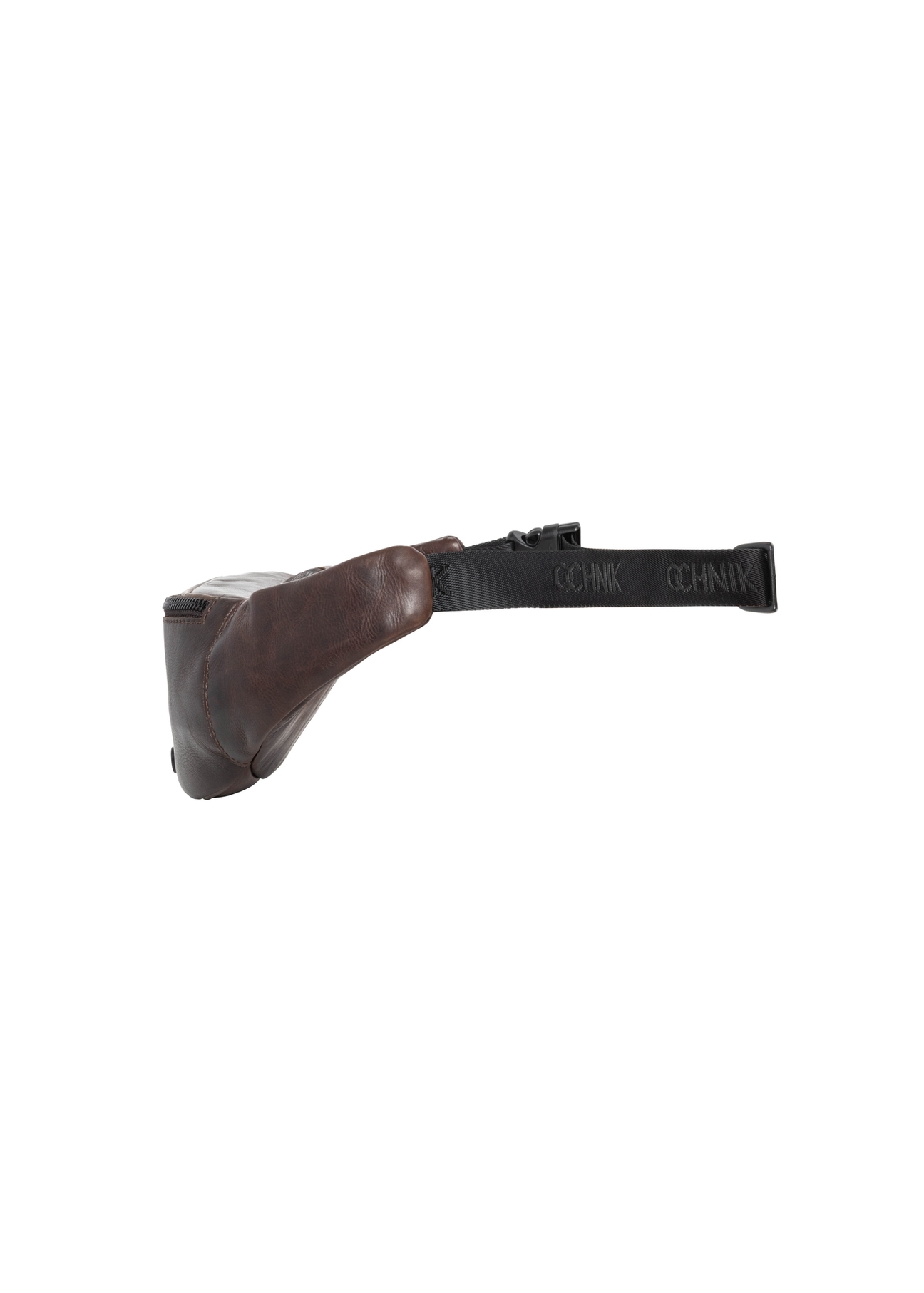 Men's brown leather waist bag TORMS-0543-1I(Z26), side view of the product on a white background.
