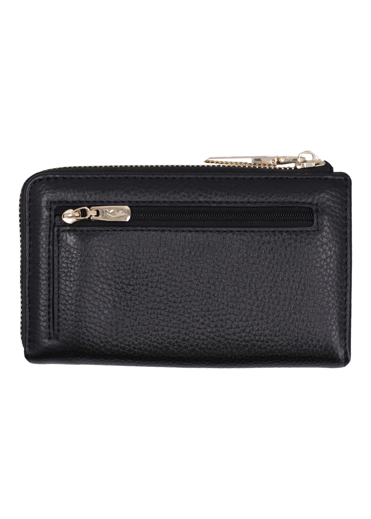 Black leather women's wallet PORES-0994-9I(Z26), back view of the product on a white background.