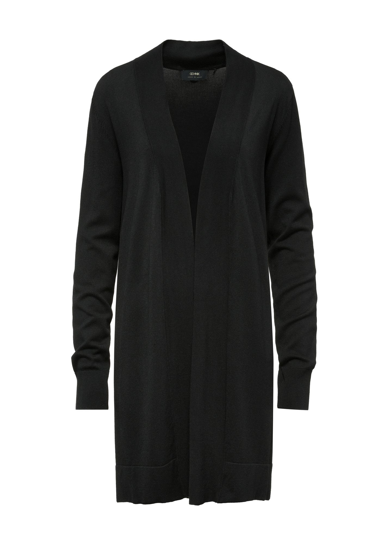 Long women's cardigan in black color KARDT-0050-99(W25)-04