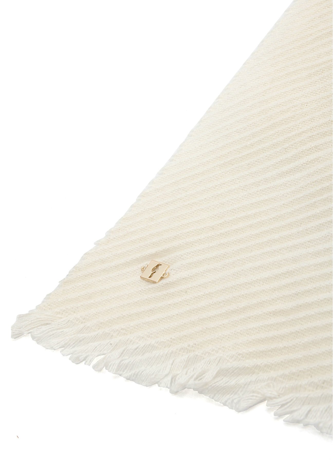 Light cream women's scarf SZADT-0179A-12(Z25), close-up of the product detail on a white background.