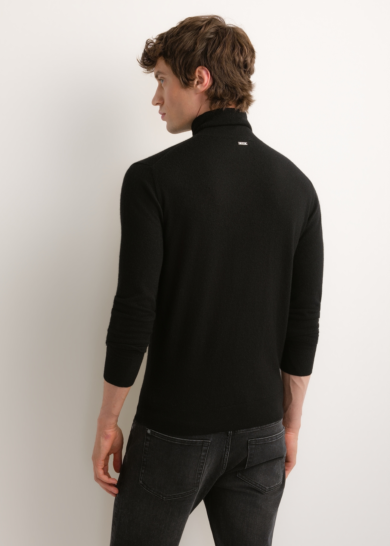 Men's wool turtleneck in black SWEMT-0198-99(Z26)