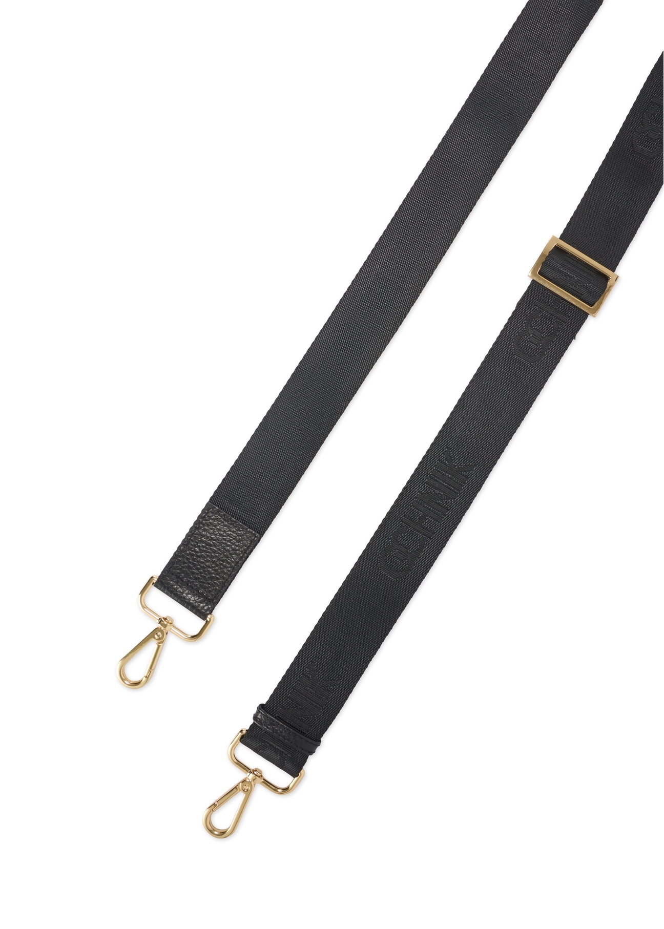 Black leather laptop bag TORES-1070A-99(W26), product strap view on white background.