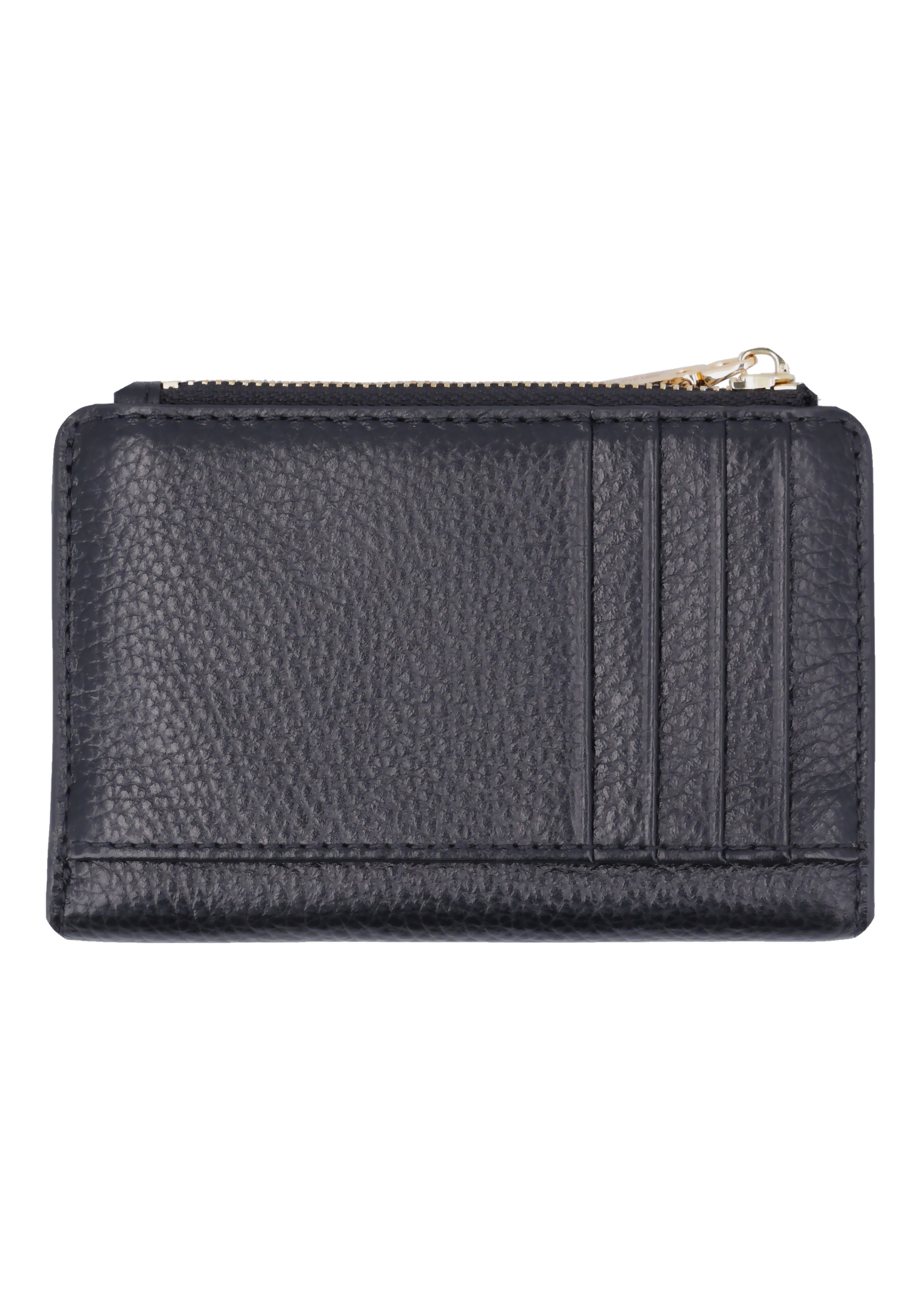 Black leather women's wallet PORES-1015R-9I(Z26), product view from the back on a white background.