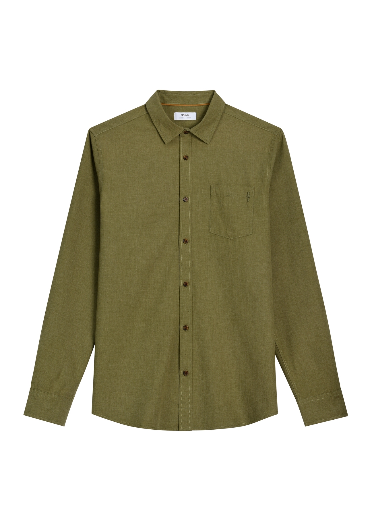 Light green men's cotton shirt KOSMT-0363-8A(Z26)