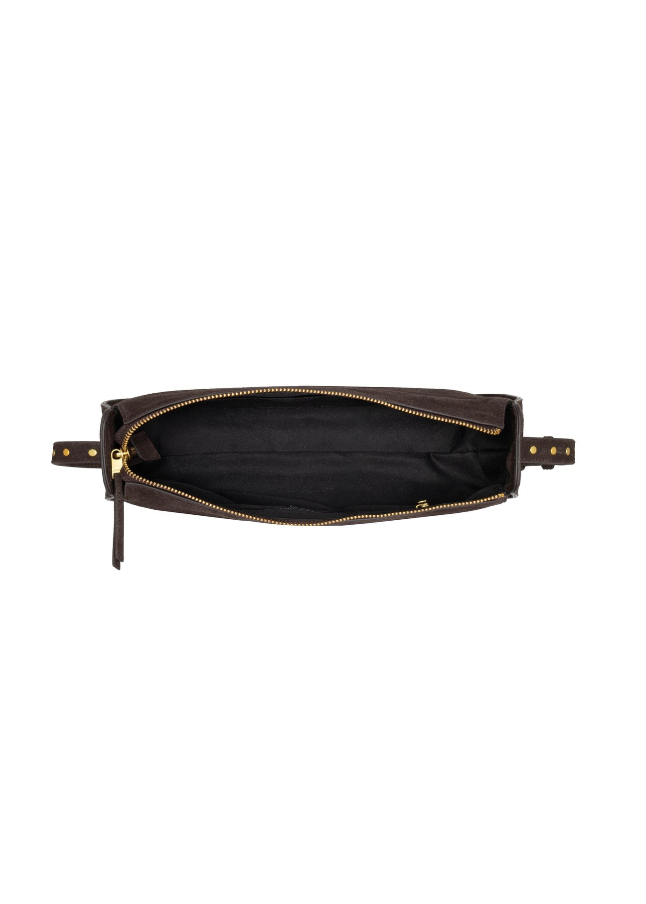Brown suede women's handbag TORES-1383-1I(Z26) - product view from above, on a white background.