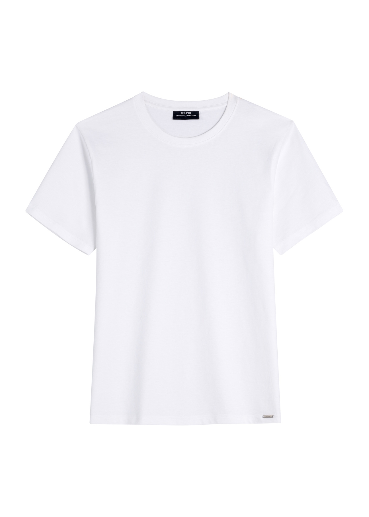 Men's white cotton t-shirt TSHMT-0144-0A(W26) - front product view, on a white background.