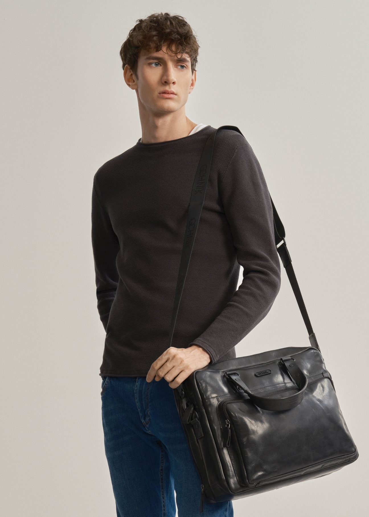 Men's large leather bag TORMS-0100A-99(W23)-07
