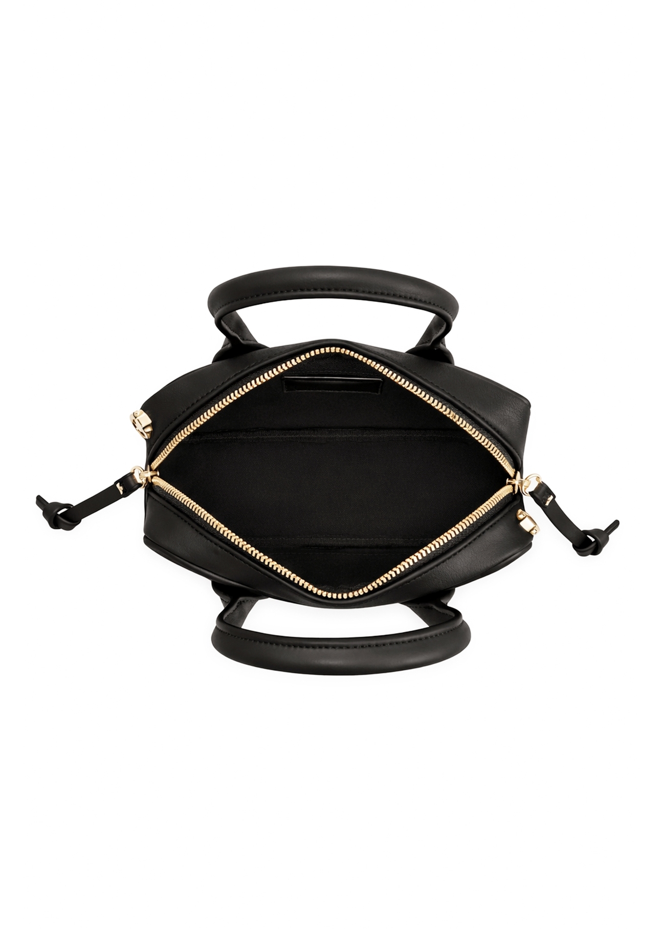Small black women's handbag TOREC-1234-9G(W26), product view from above on a white background.