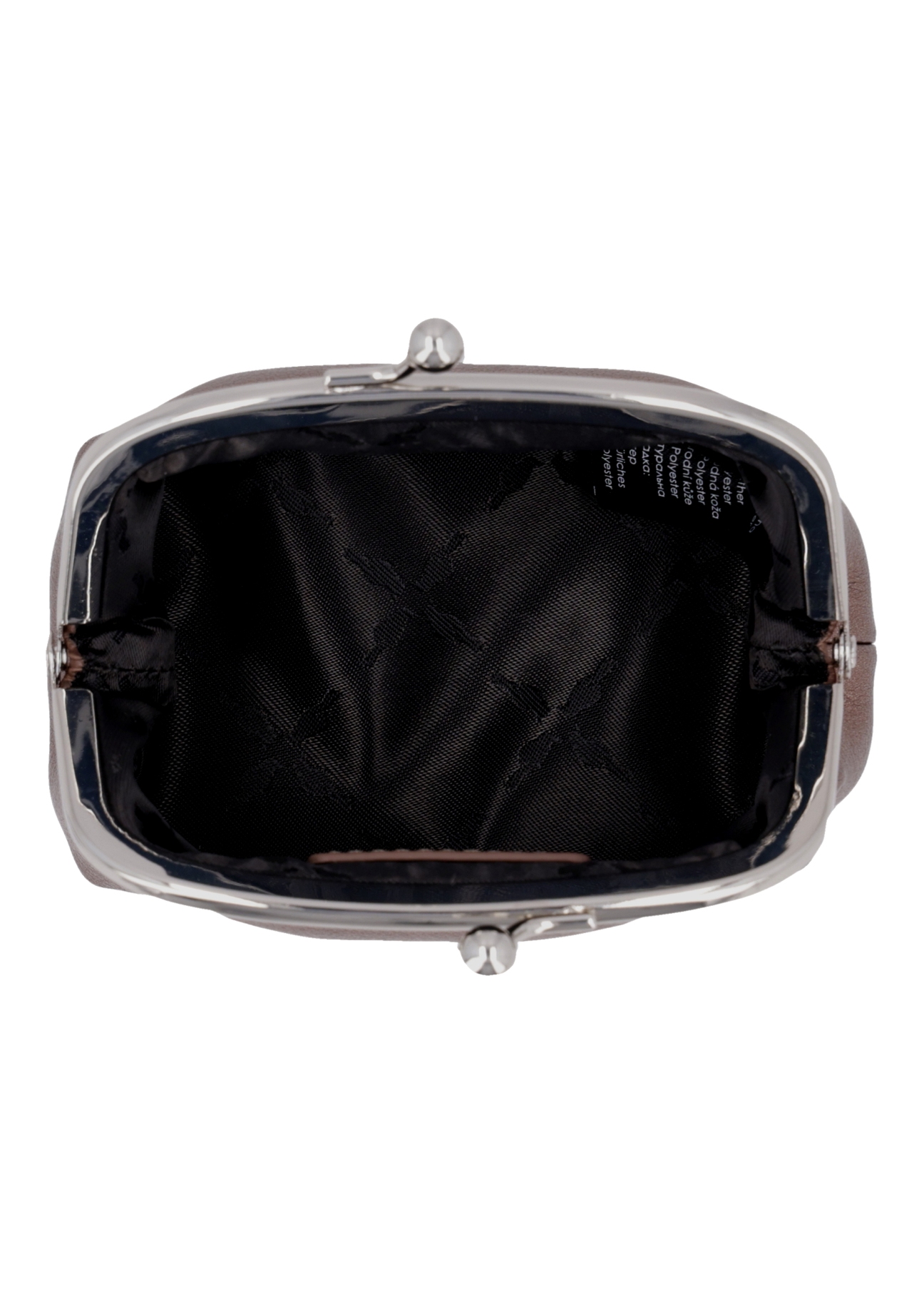 Brown leather women's coin purse PORES-1031-1G(Z26), interior view on a white background.