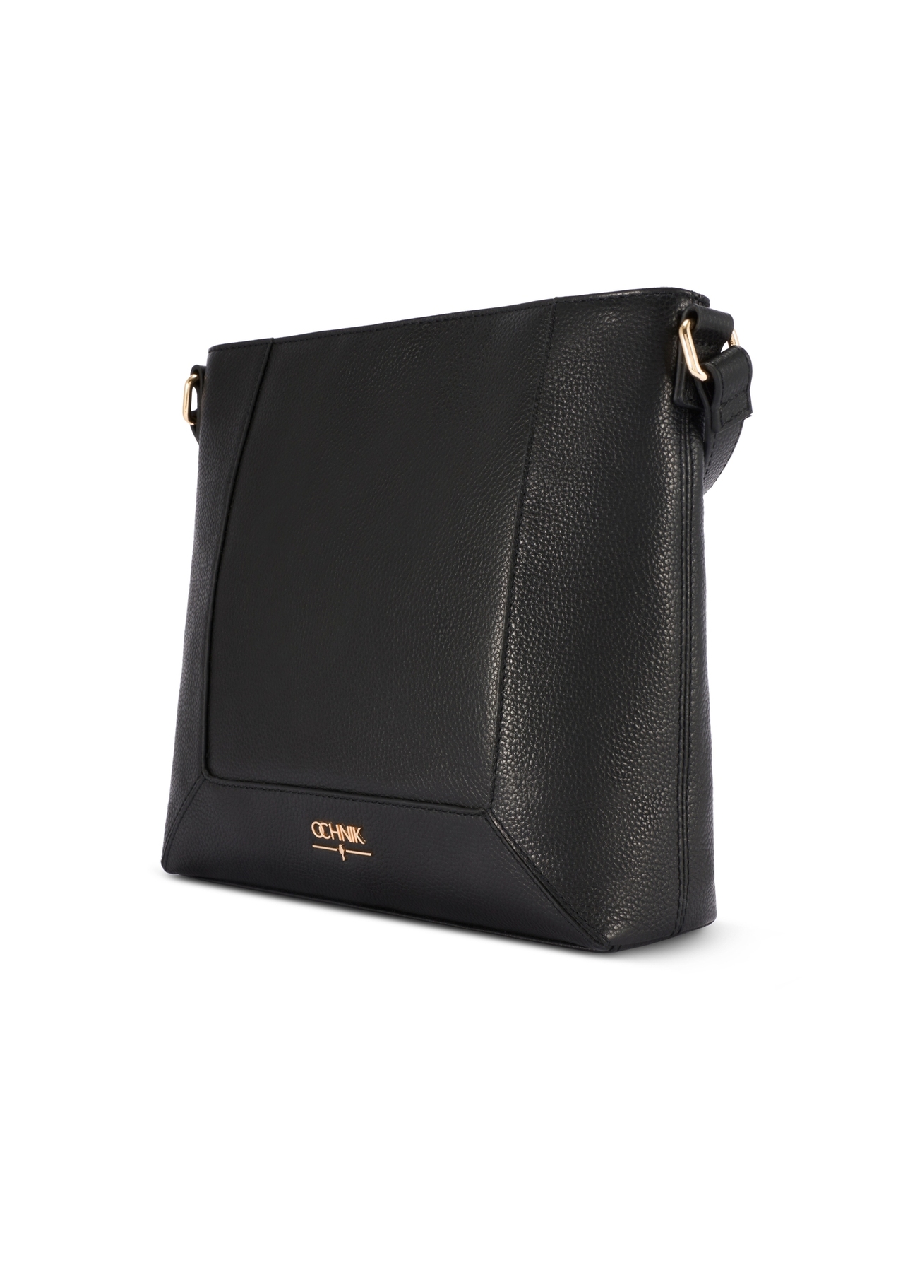 Black leather women's handbag TORES-1265-9I(W26) - diagonal product view, on a white background.