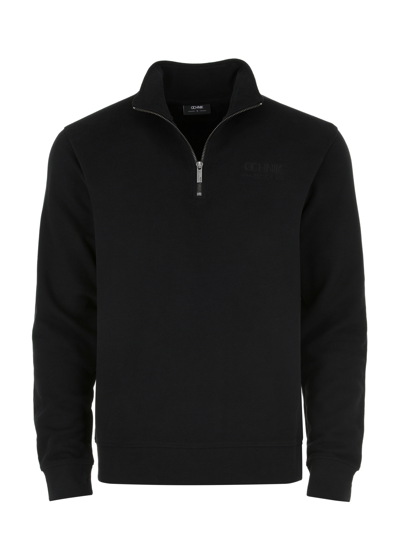 Men's black cotton hoodless sweatshirt BLZMT-0062-99(W24)-04
