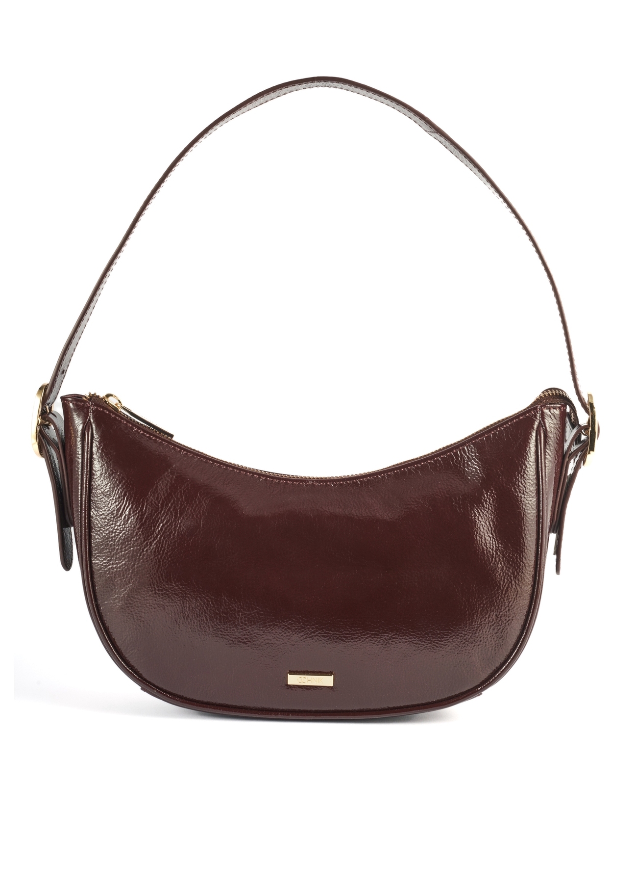 Burgundy leather women's hobo handbag TORES-1180-49(Z25), product view from the front on a white background.