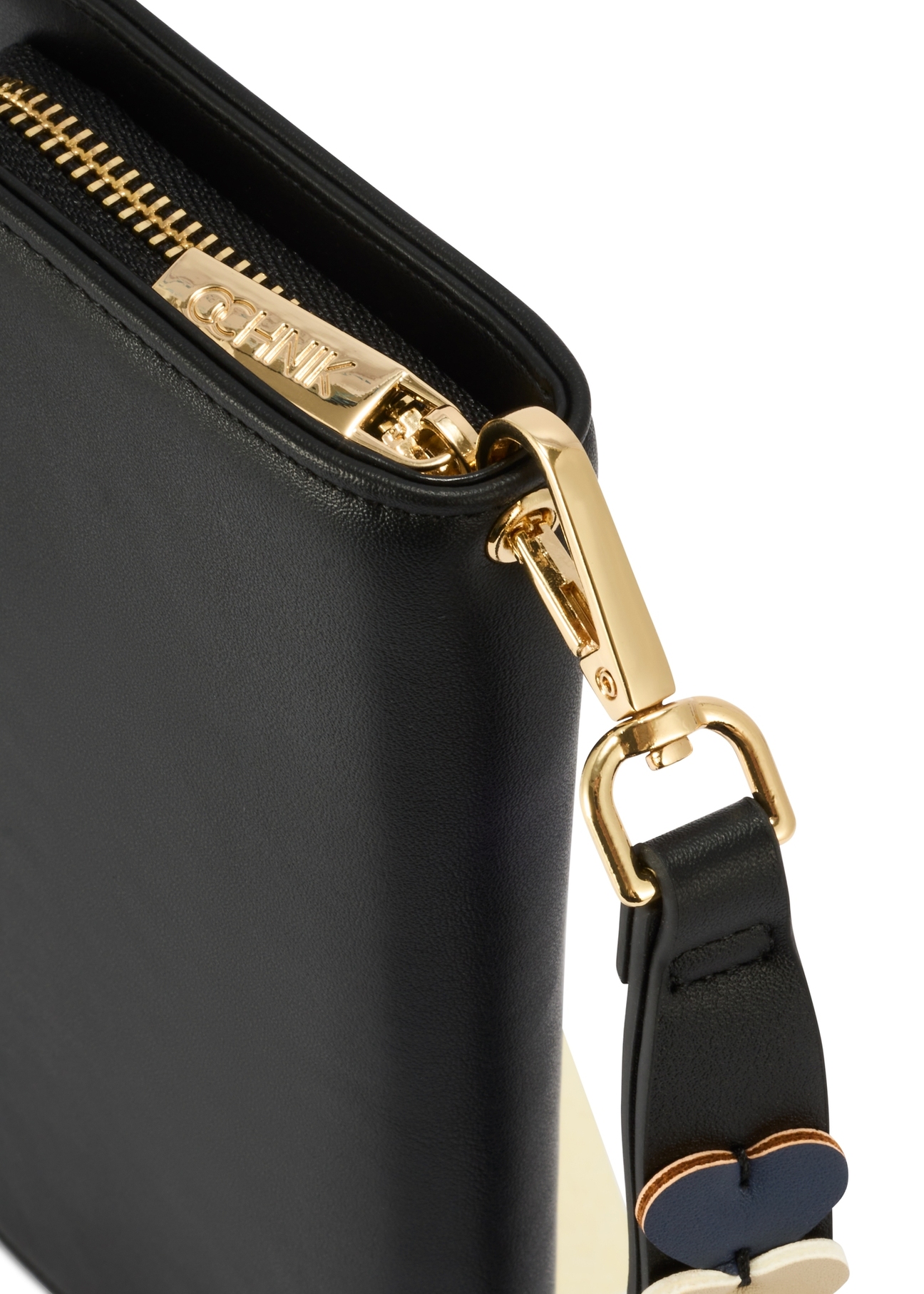 Black large wallet with decorative handle POREC-0417-99(Z25)