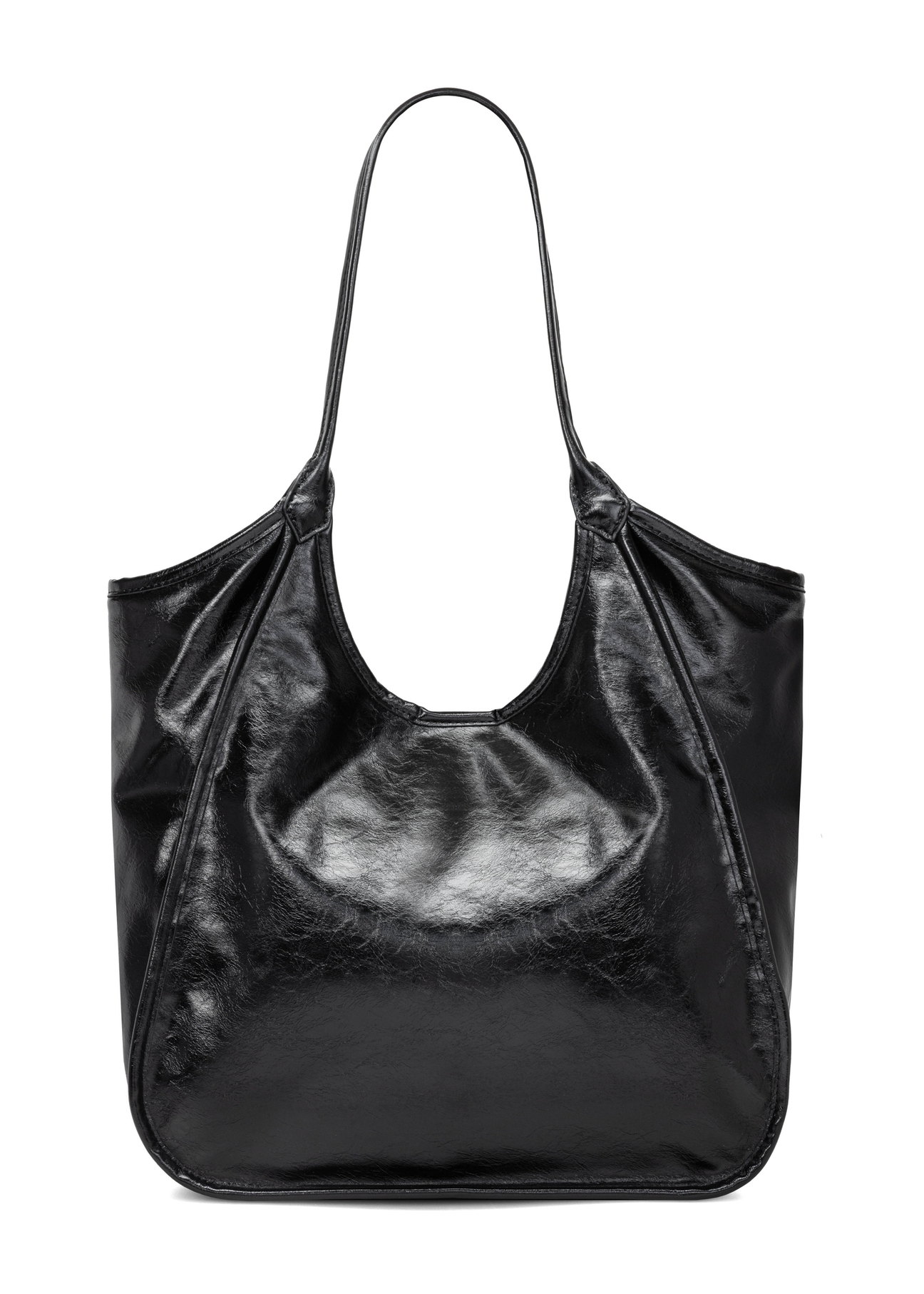 Black women's shopper handbag TOREC-1122-9F(W26), product view from the back on a white background.