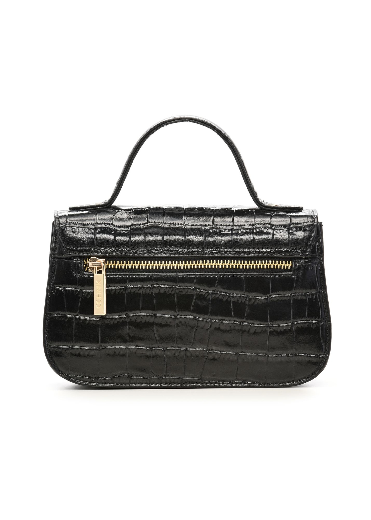 Small croco women's messenger bag TORES-1327-9G(Z26) - product view from the back, on a white background.