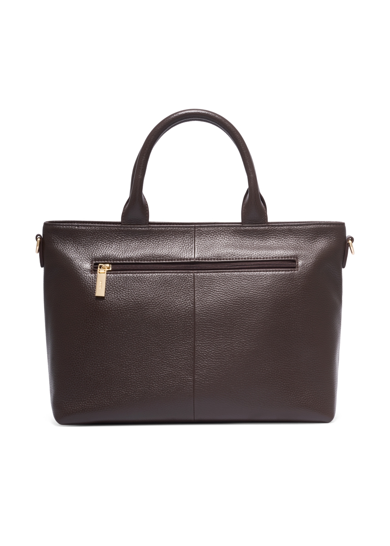 Brown large leather women's handbag TORES-1158-1I(Z26), product view from the back on a white background.