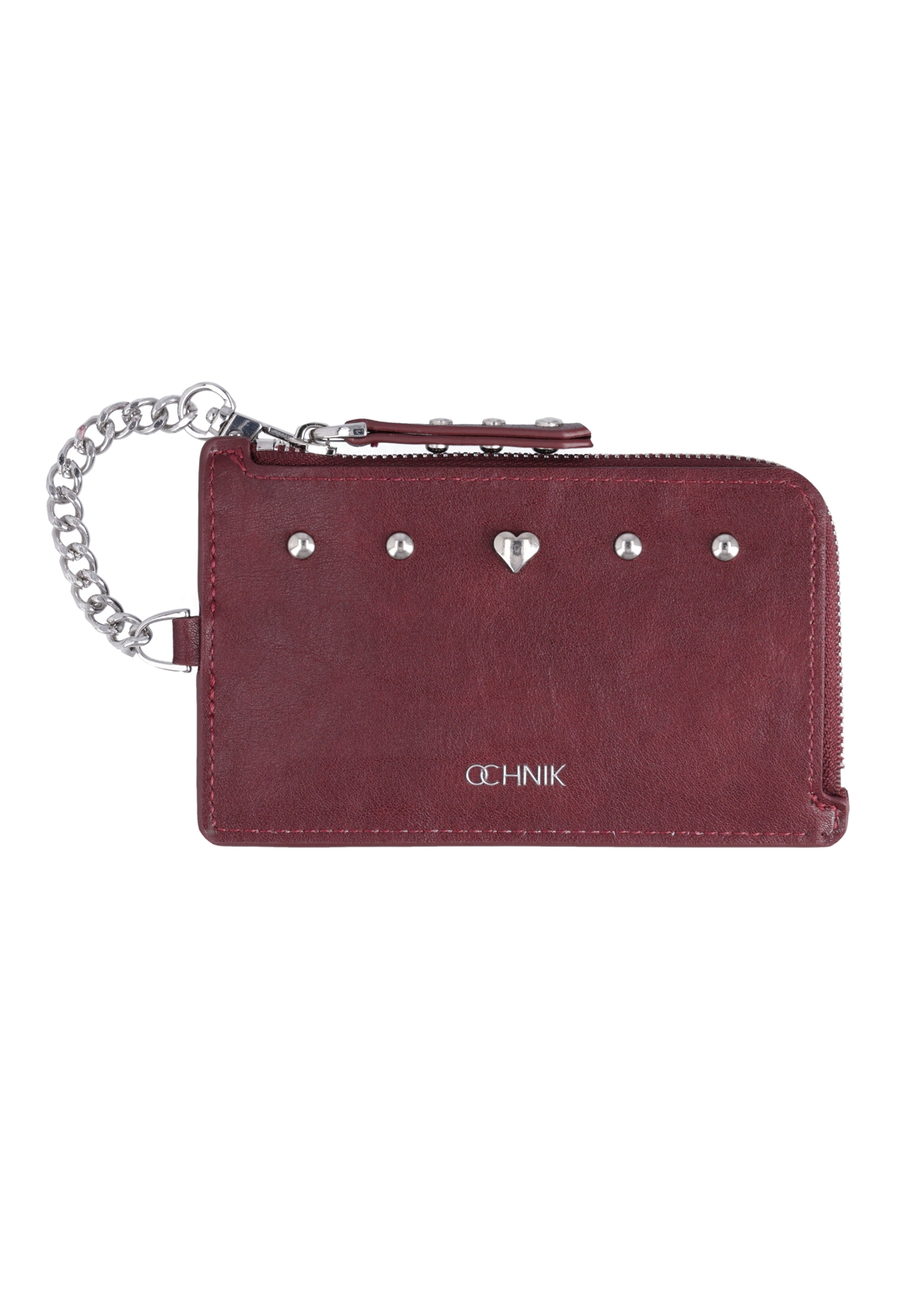 Burgundy women's wallet POREC-0447-4D(Z26), front product view on white background.