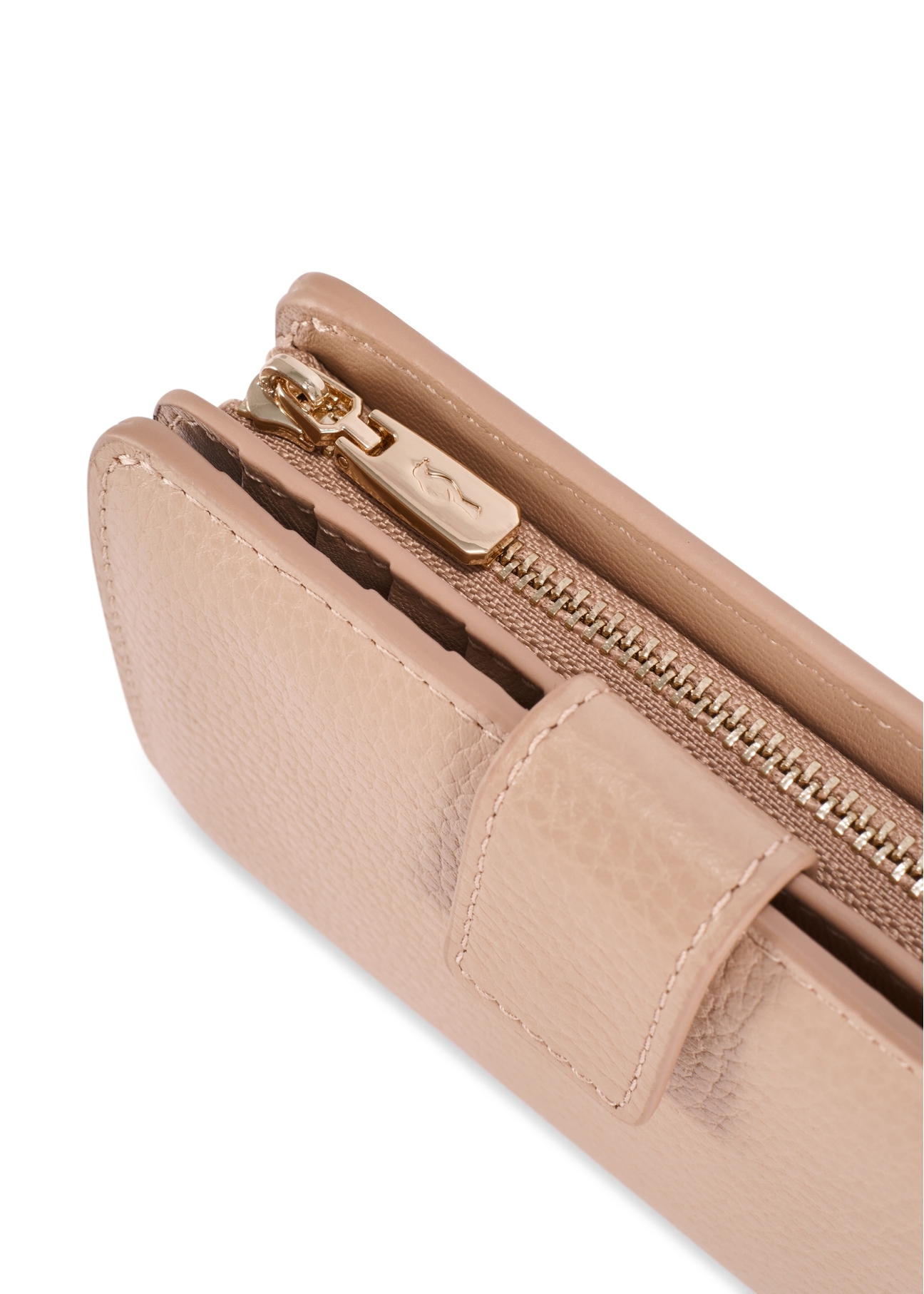 Medium Beige Leather Women's Wallet PORES-0896R-1B(W26)