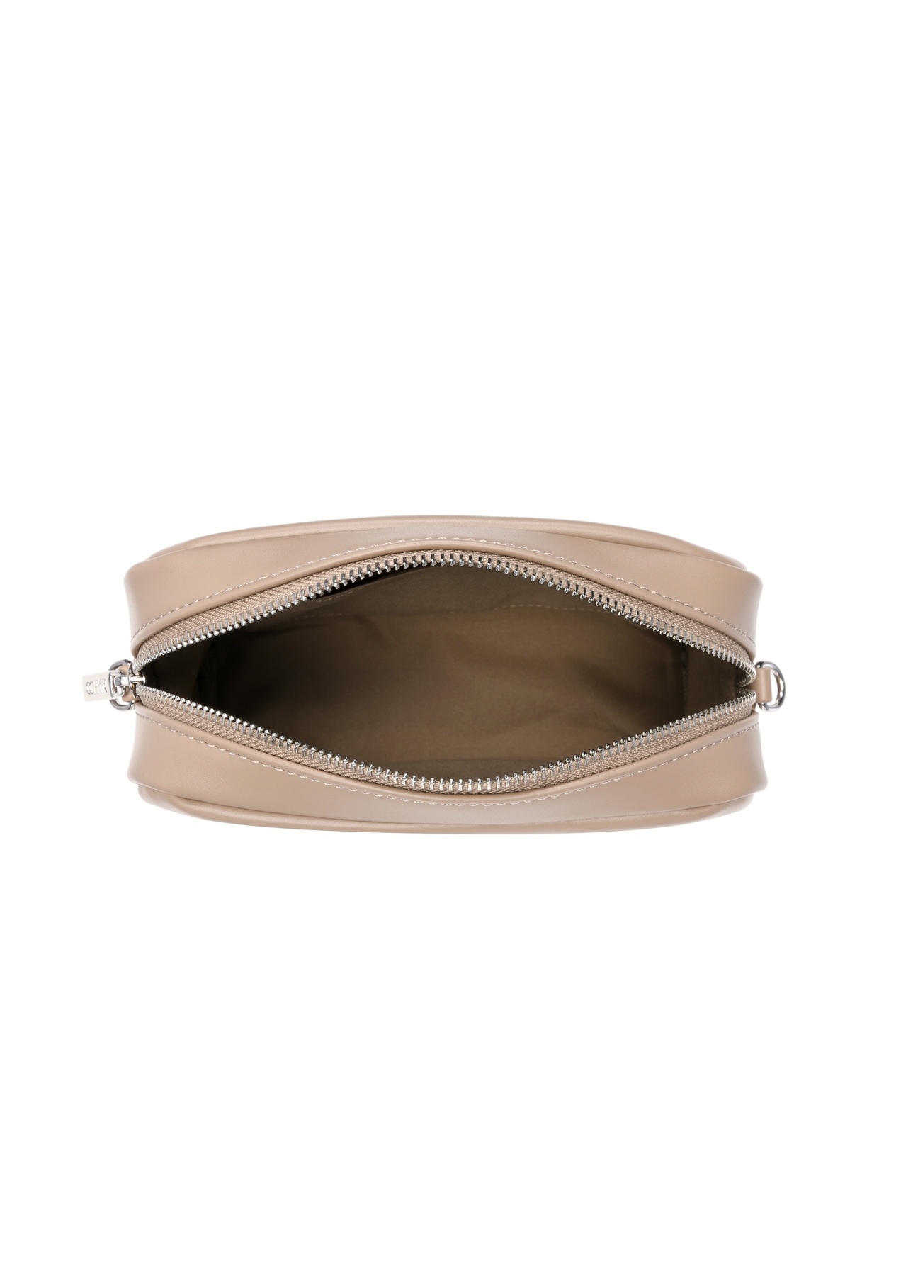 Women's shoulder bag in cool beige color TOREC-1342-1K(Z26), product view inside on white background.