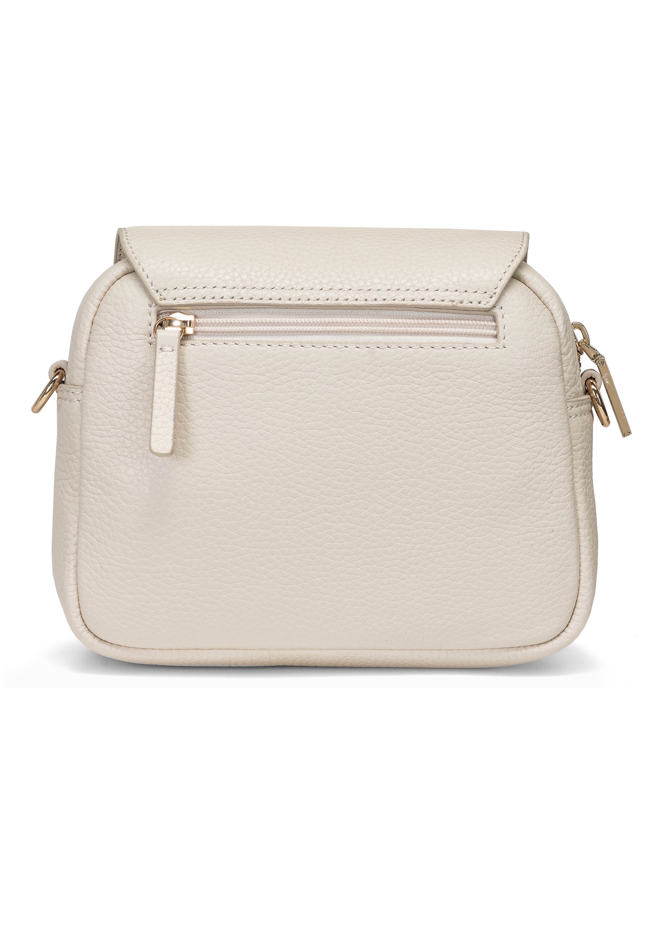 Cream leather women's messenger bag TORES-0958C-12(W25) – back view of the bag on a white background.
