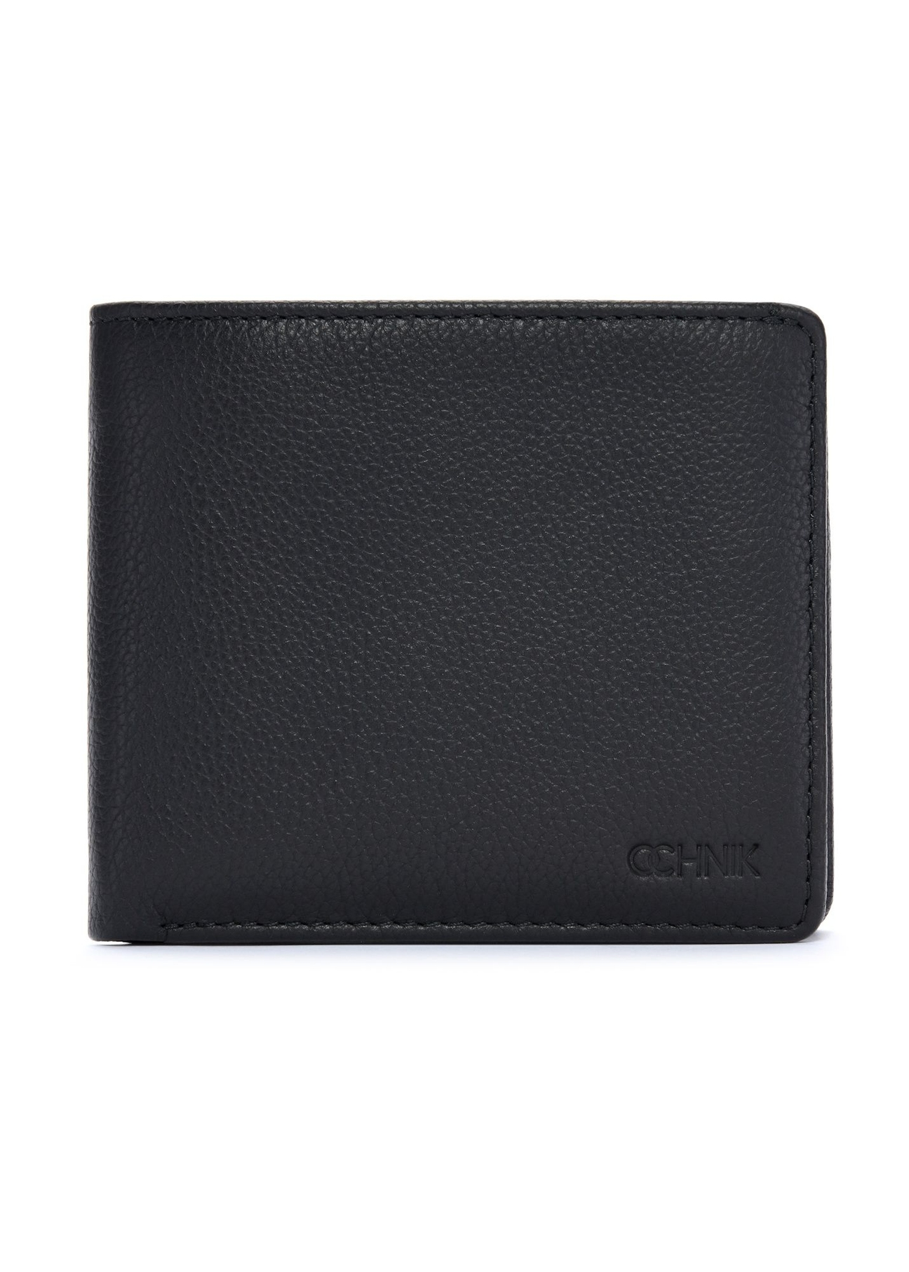 Men's leather black wallet PORMS-0629A-99(Z25), front product view on white background.