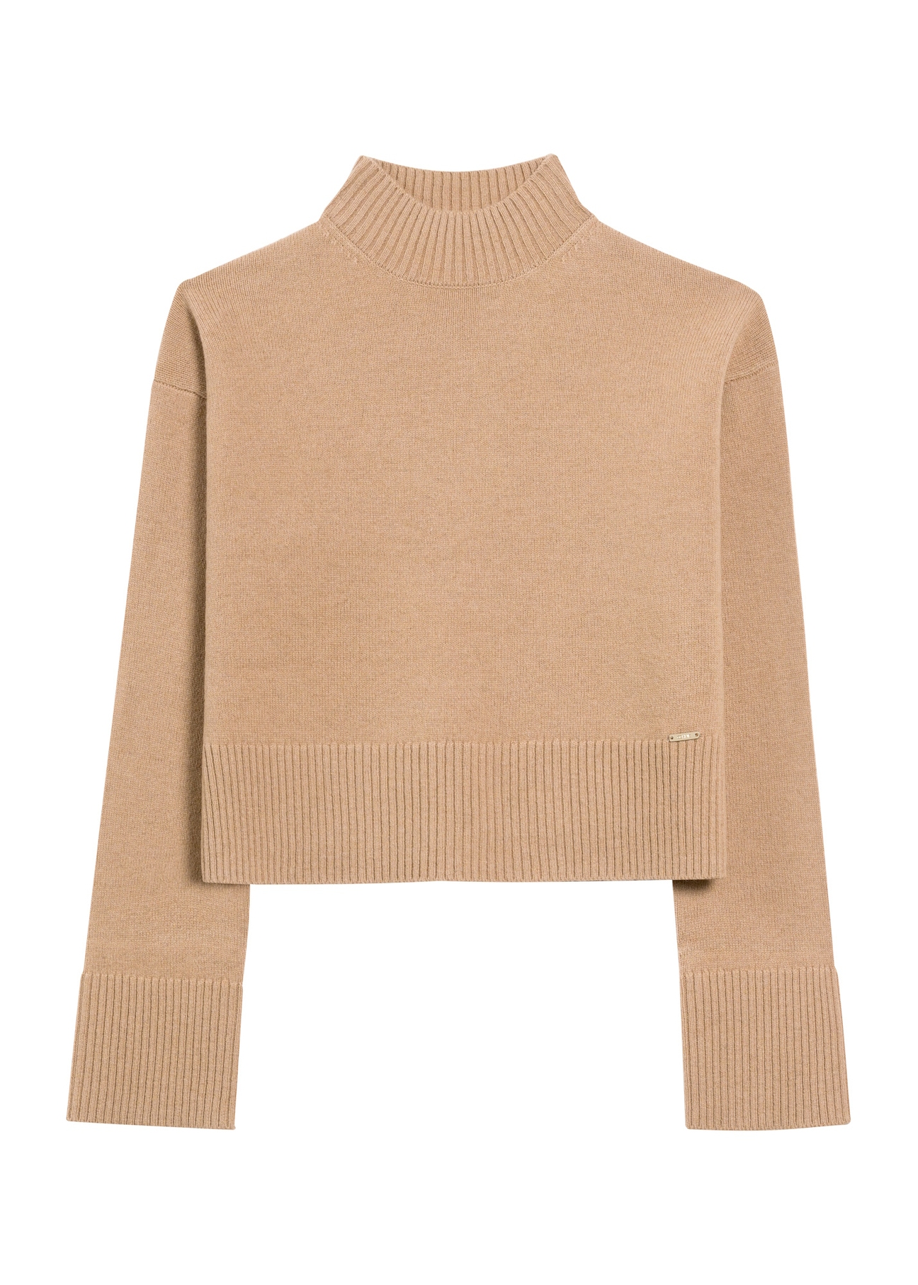 Camel women's wool sweater SWEDT-0244-24(Z25), front product view on white background.