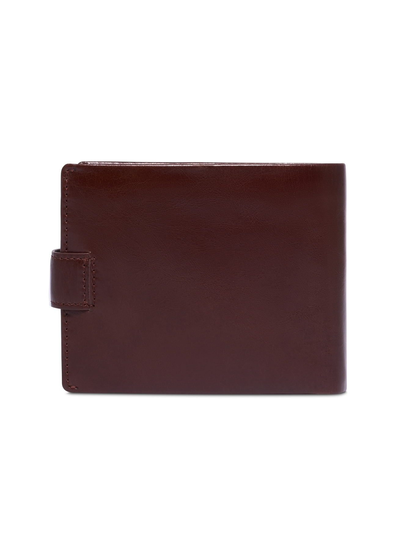 Light brown men's leather wallet PORMS-0731-1G(Z26), product view from the back on a white background.
