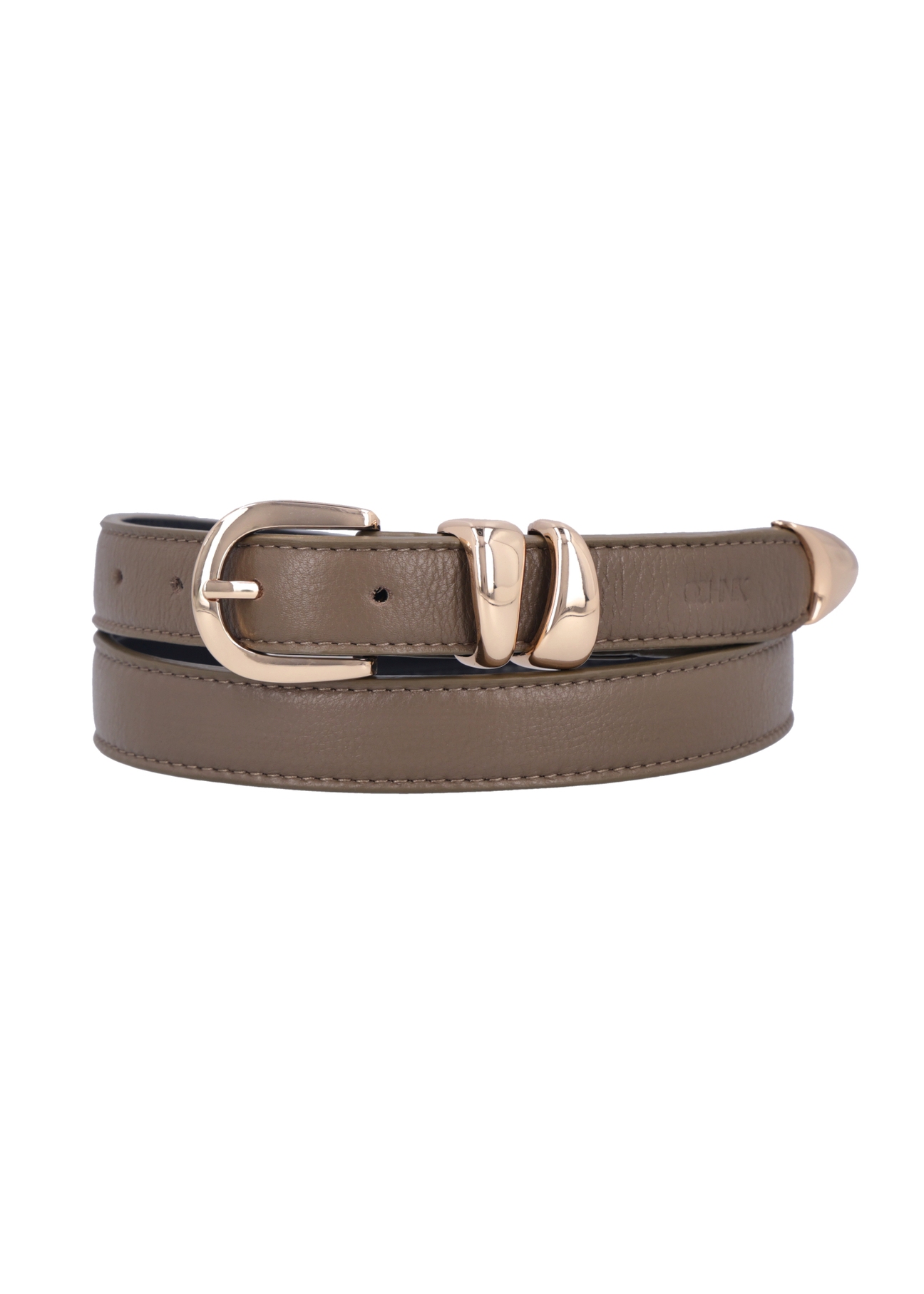 Women's leather belt PASDS-0347-1K(Z26), front product view on white background.