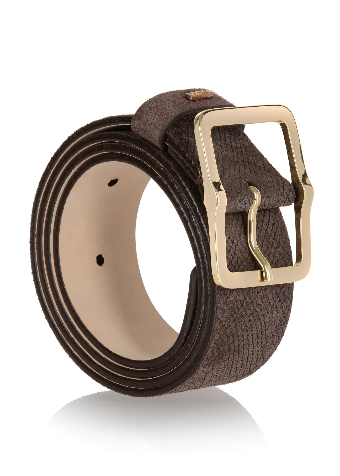 Women's brown leather belt PASDS-0279-89(Z23)-02