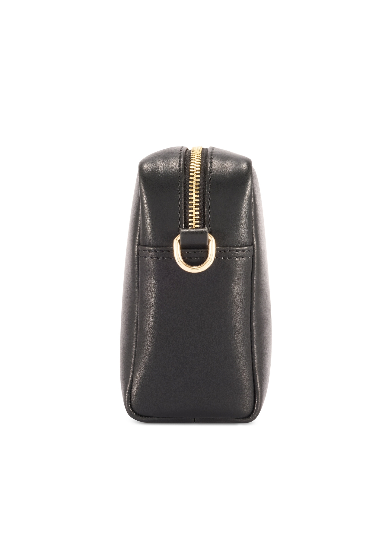 Black leather women's handbag TORES-1261-99(W26) - side view of the product, on a white background.