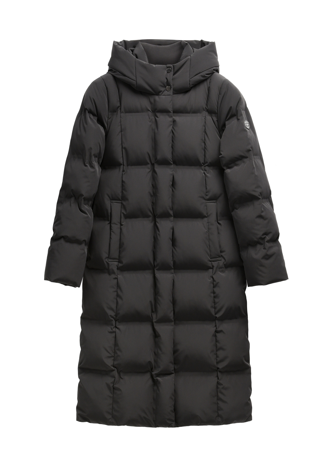 Black women's winter jacket KURDT-0699-99(Z26) - front product view, on white background.