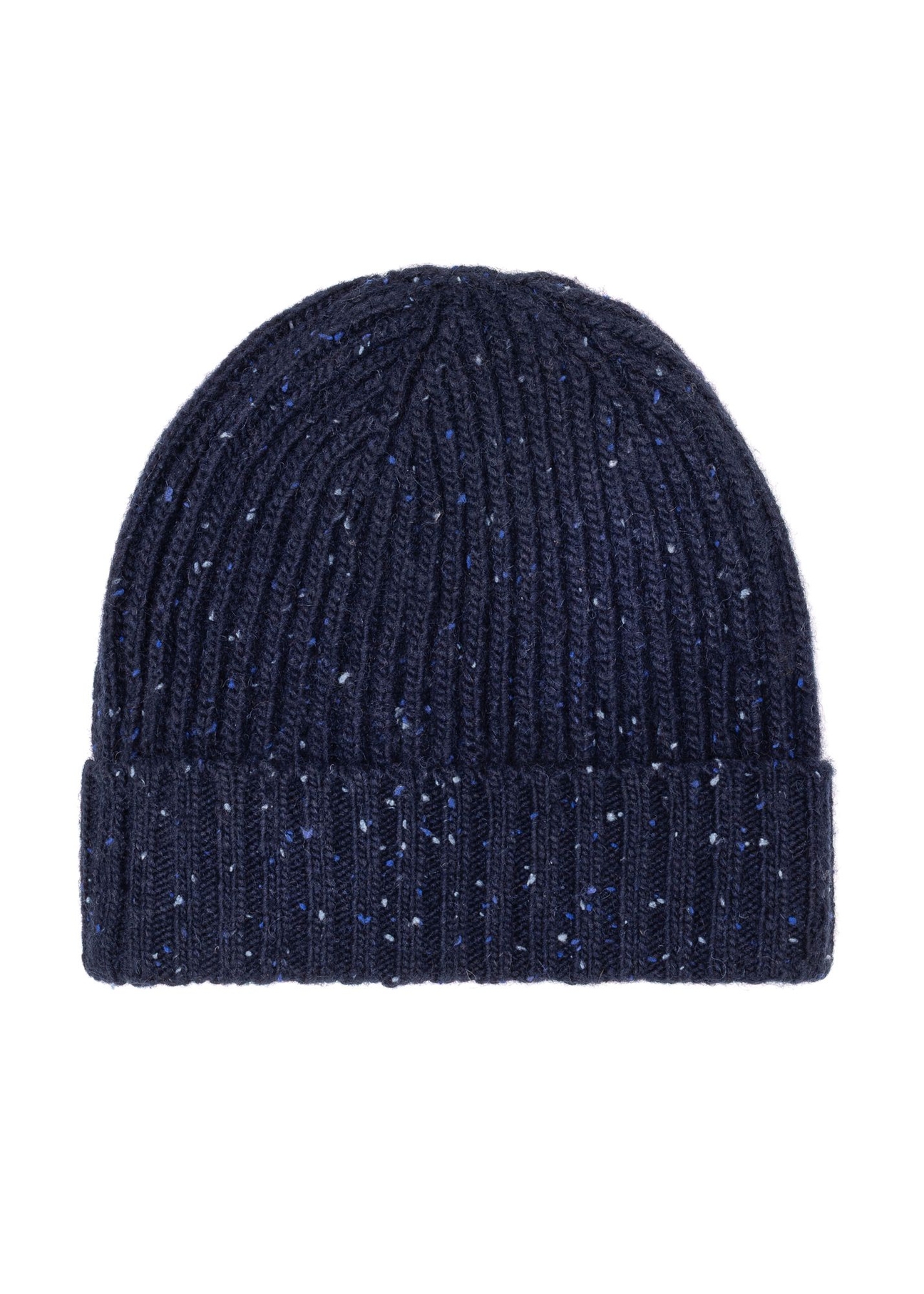 Navy blue wool men's hat CZAMT-0089-69(Z25) - product view from the back on a white background.