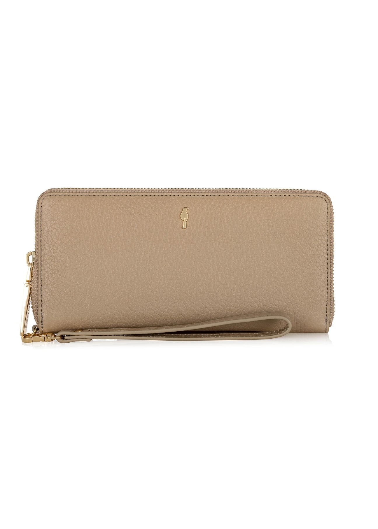 Beige leather women's belt wallet PORES-0892-80(W24)-01