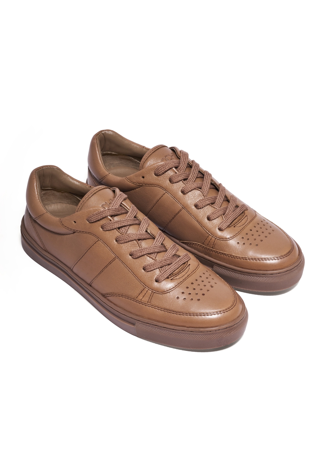 Women's leather sneakers in cool beige color BUTYD-1294-1K(Z26), diagonal product view on a white background.