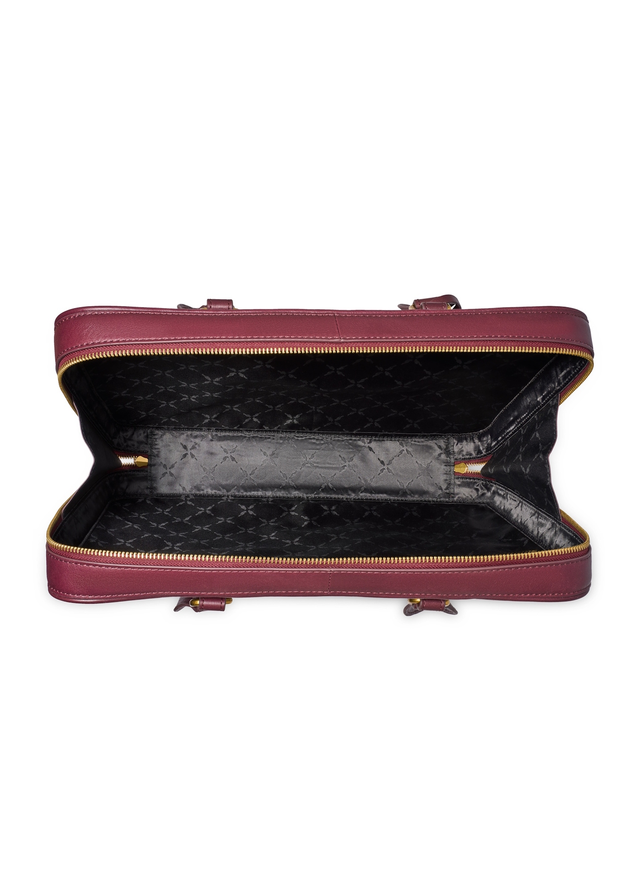 Burgundy leather women's bag TORES-1370-4D(Z26), product view inside on white background.