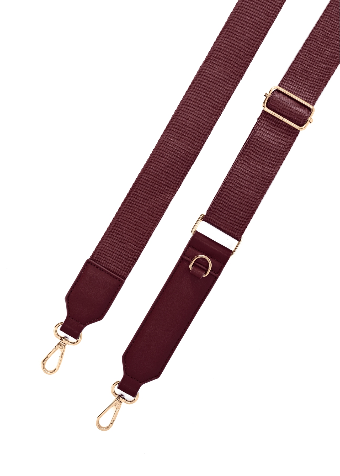 Burgundy women's messenger bag with chain TOREC-0767 C-49(Z 25), view of the detachable strap on a white background.