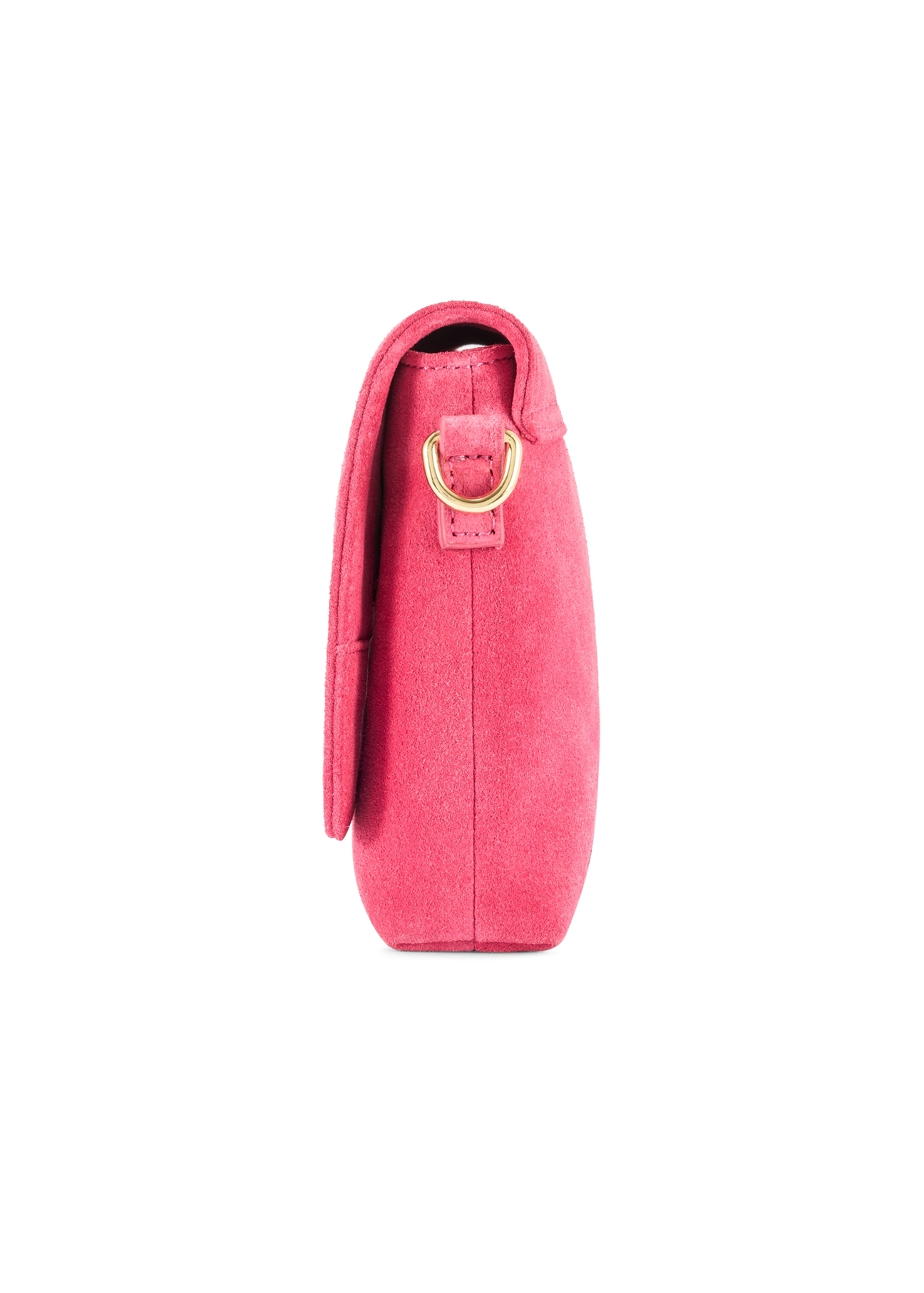 Pink suede women's handbag TORES-1247-5E(W26) - side product view, on a white background.